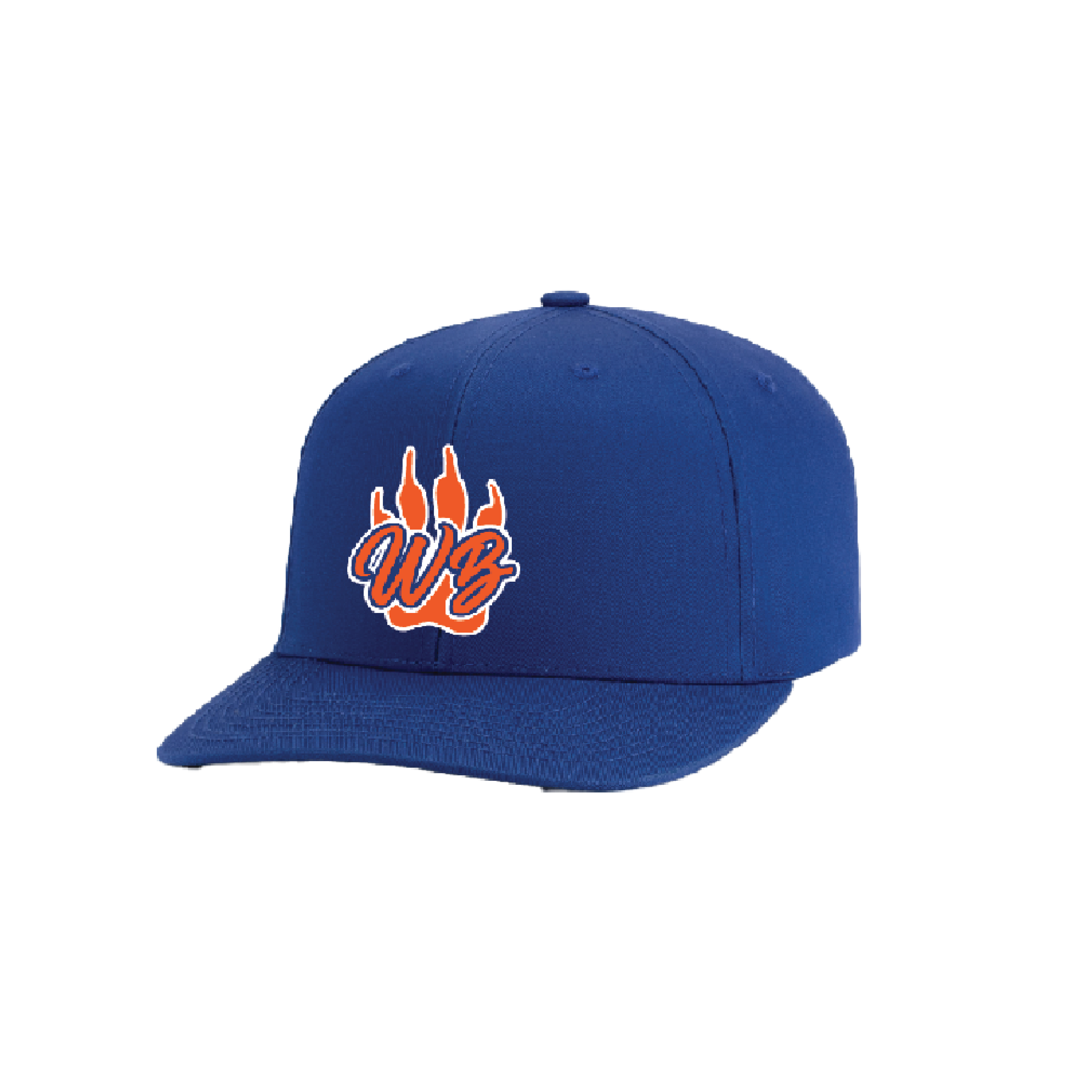 WBYB Royal Snapback Hat with Orange Paw and Script
