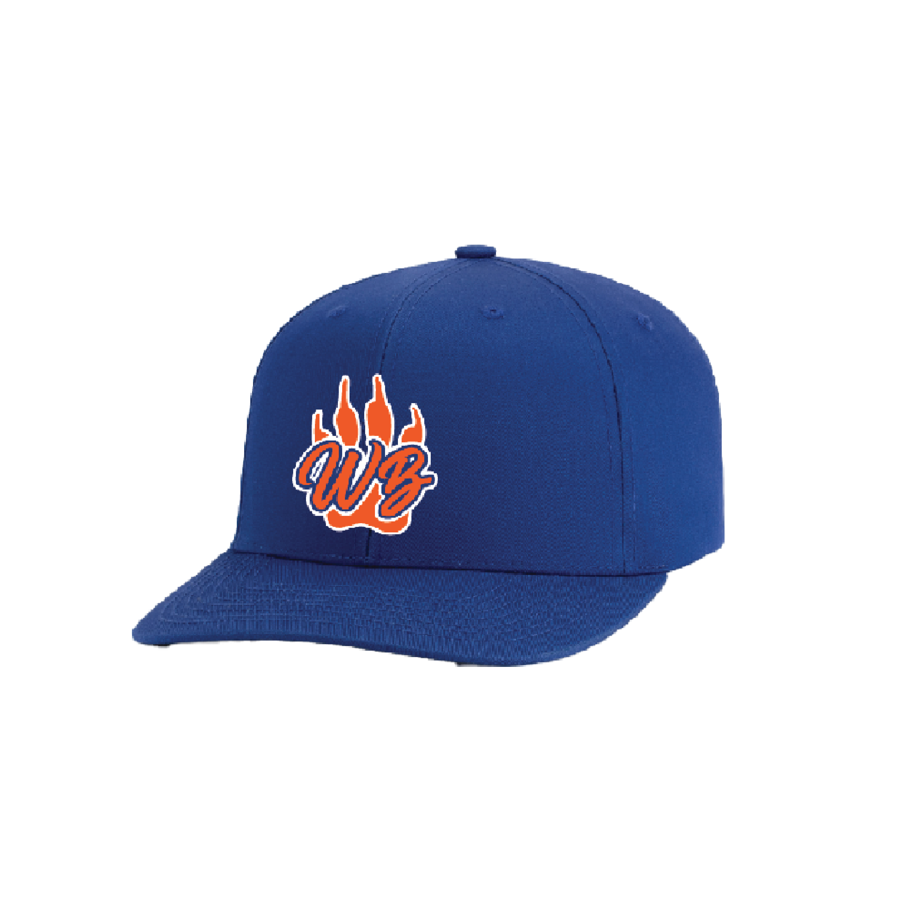WBYB Royal Snapback Hat with Orange Paw and Script