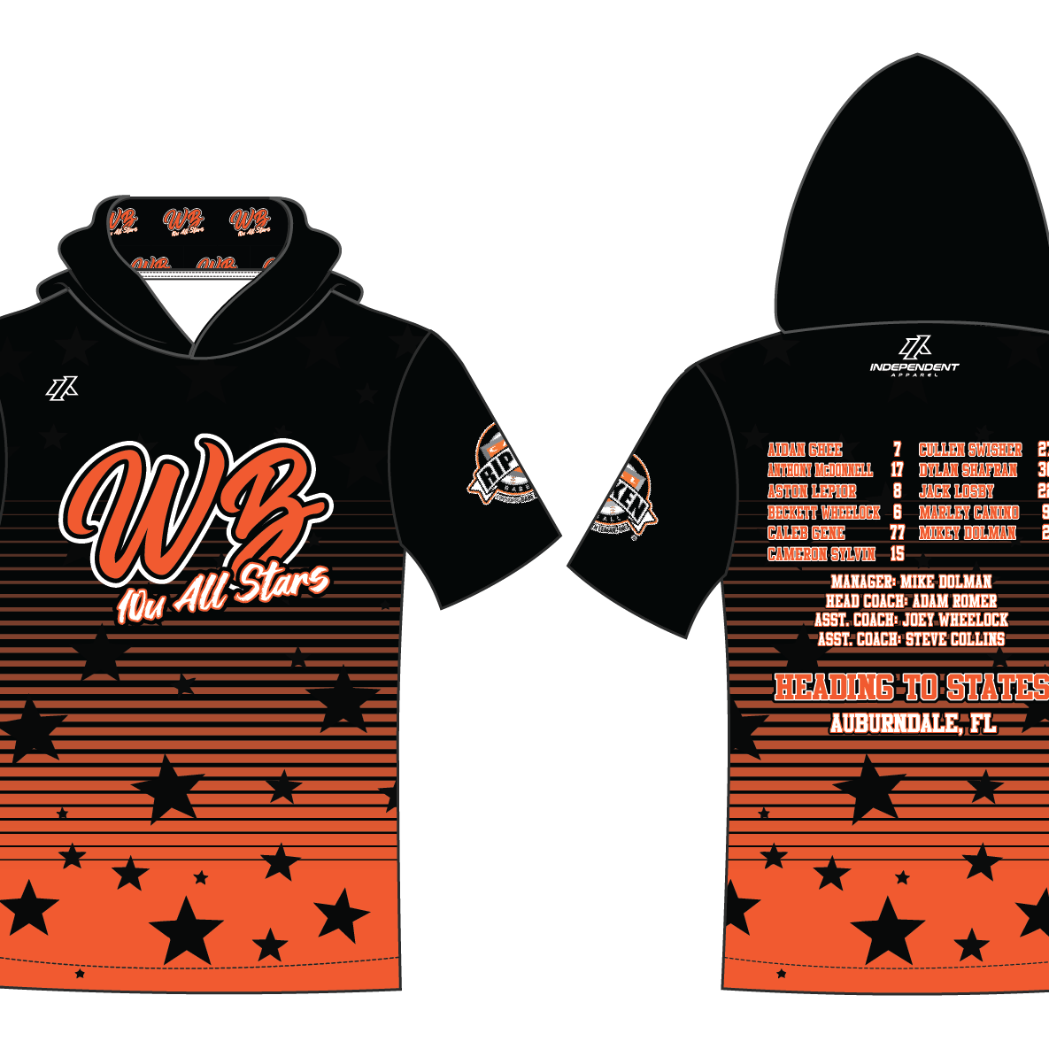 PANTHERS DOLMAN ALL STARS SHORT SLEEVE LIGHTWEIGHT HOODIE