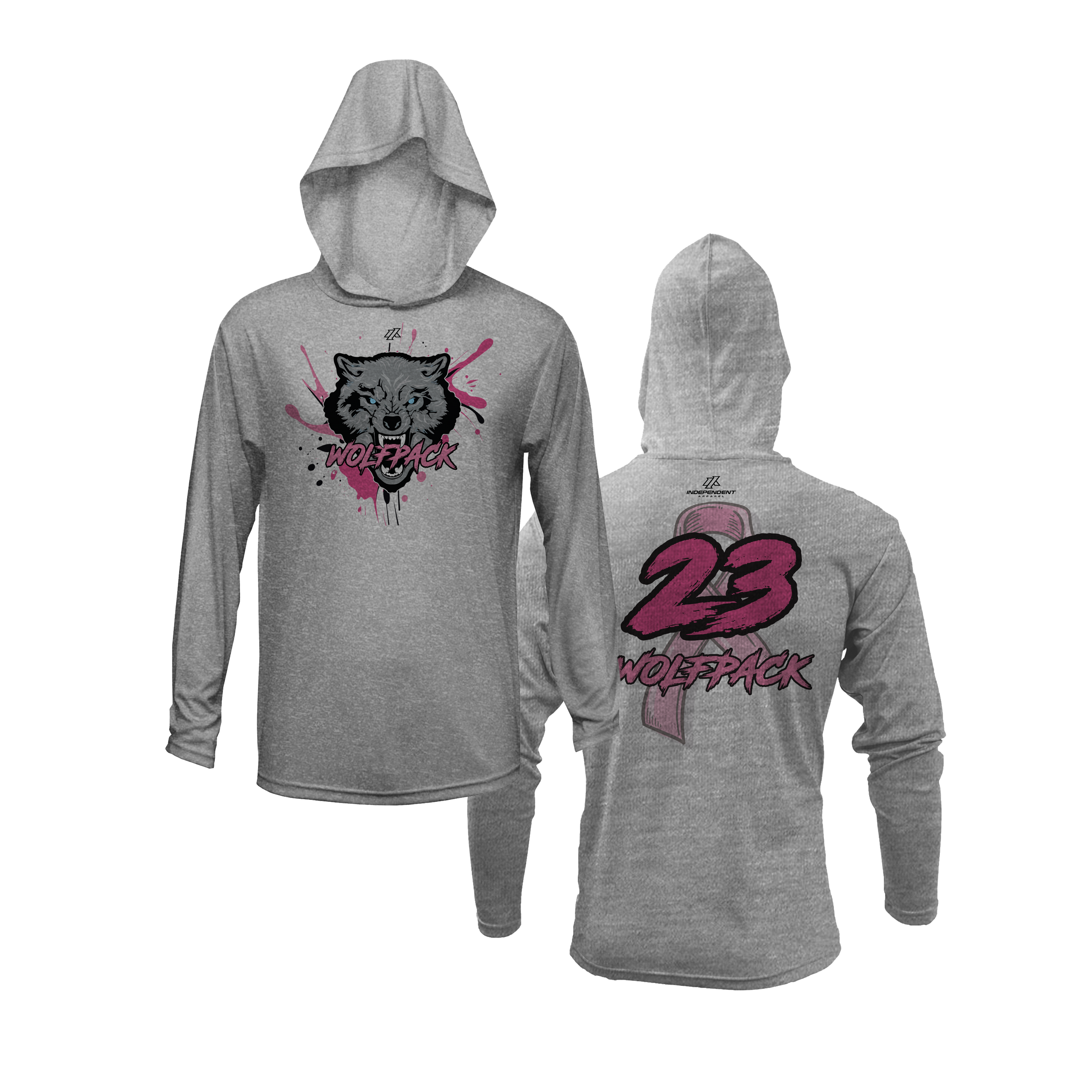 Wolfpack BCA Wolf Splatter Logo Lightweight Hoodie
