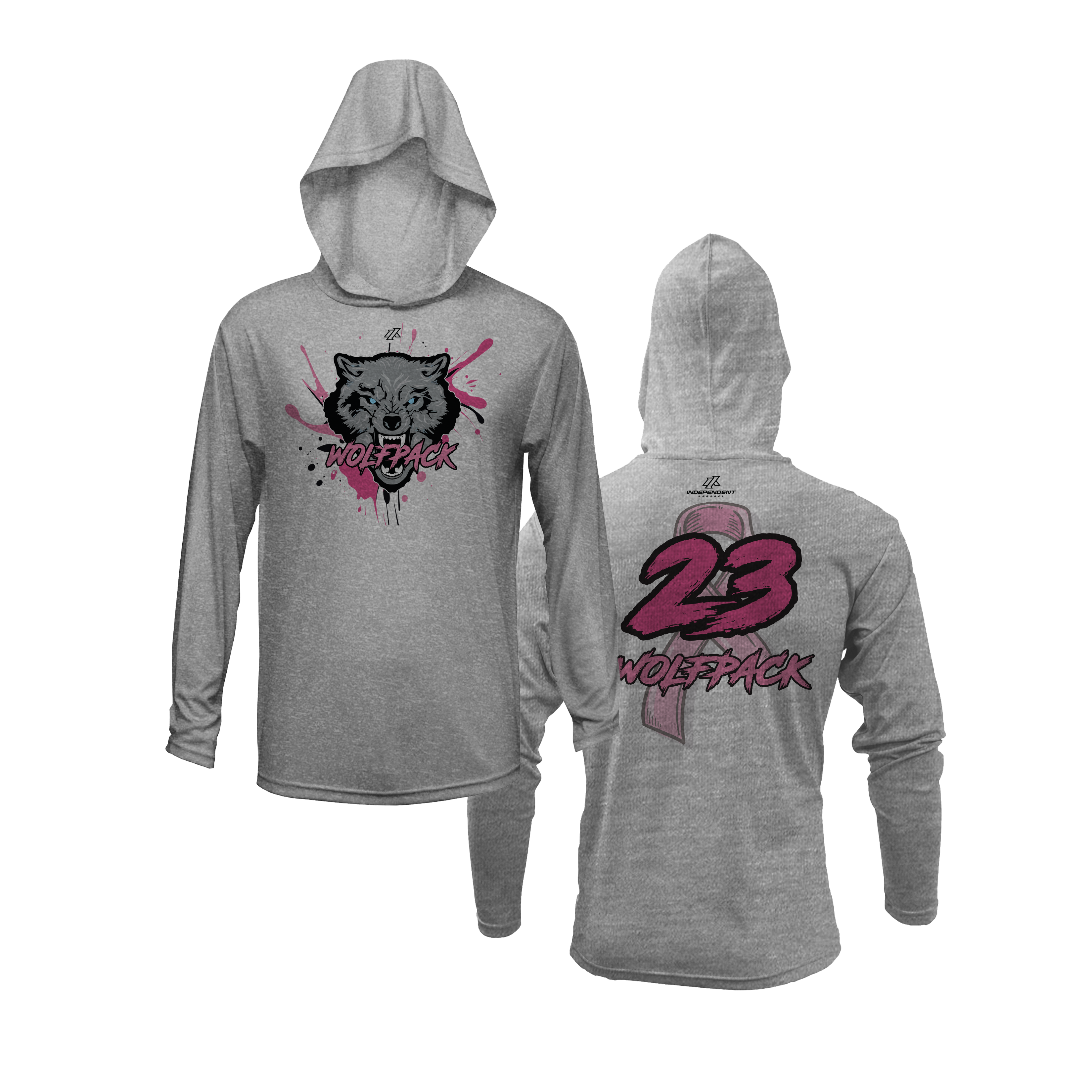 Wolfpack BCA Wolf Splatter Logo Lightweight Hoodie