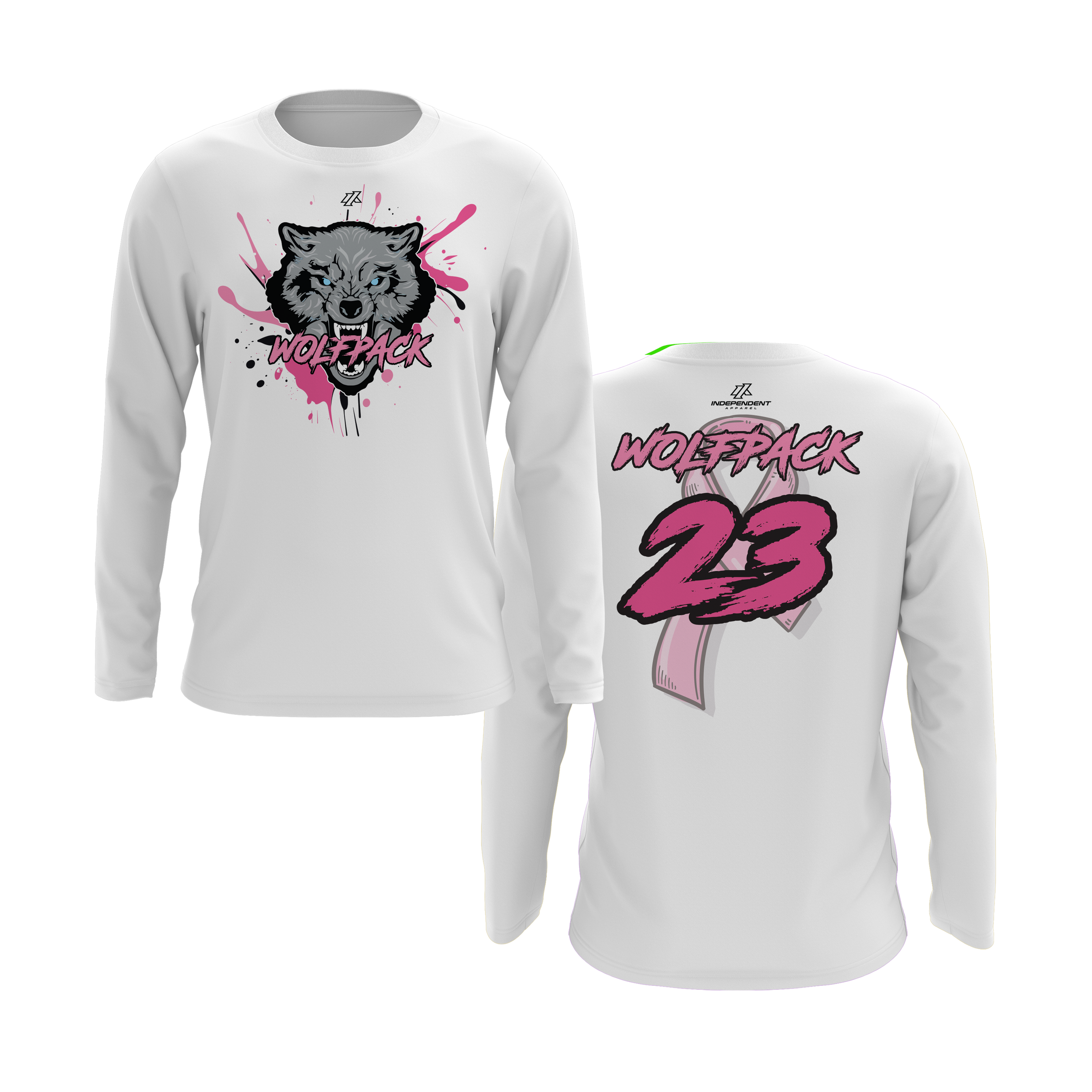 Wolfpack BCA Wolf Splatter Logo Long Sleeve Shirt