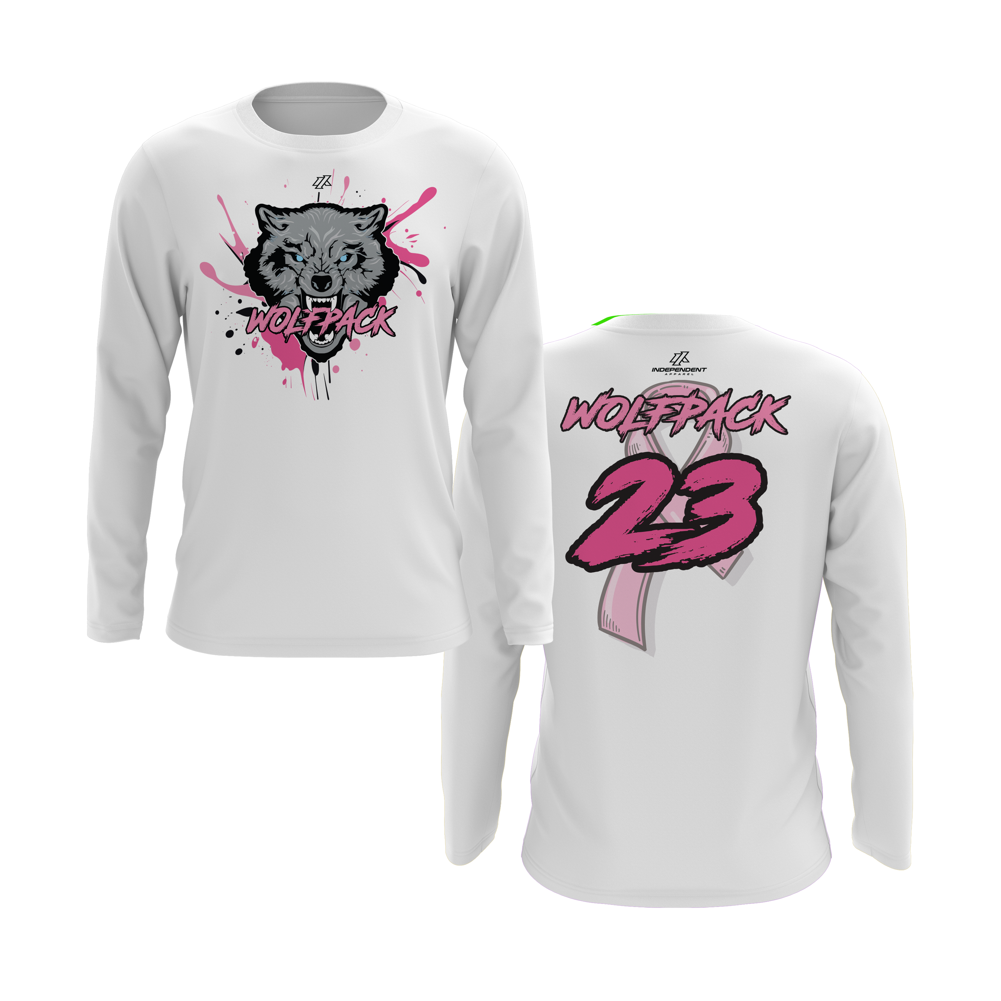 Wolfpack BCA Wolf Splatter Logo Long Sleeve Shirt
