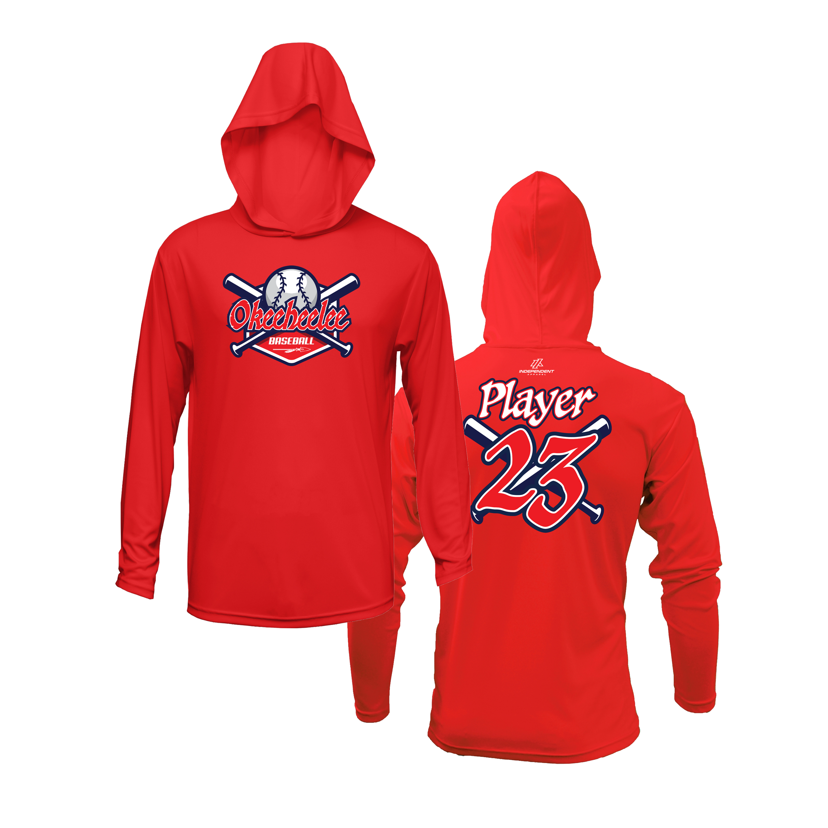 Okeeheelee Baseball Lightweight Hoodie - Bats & Ball DTF Transfer