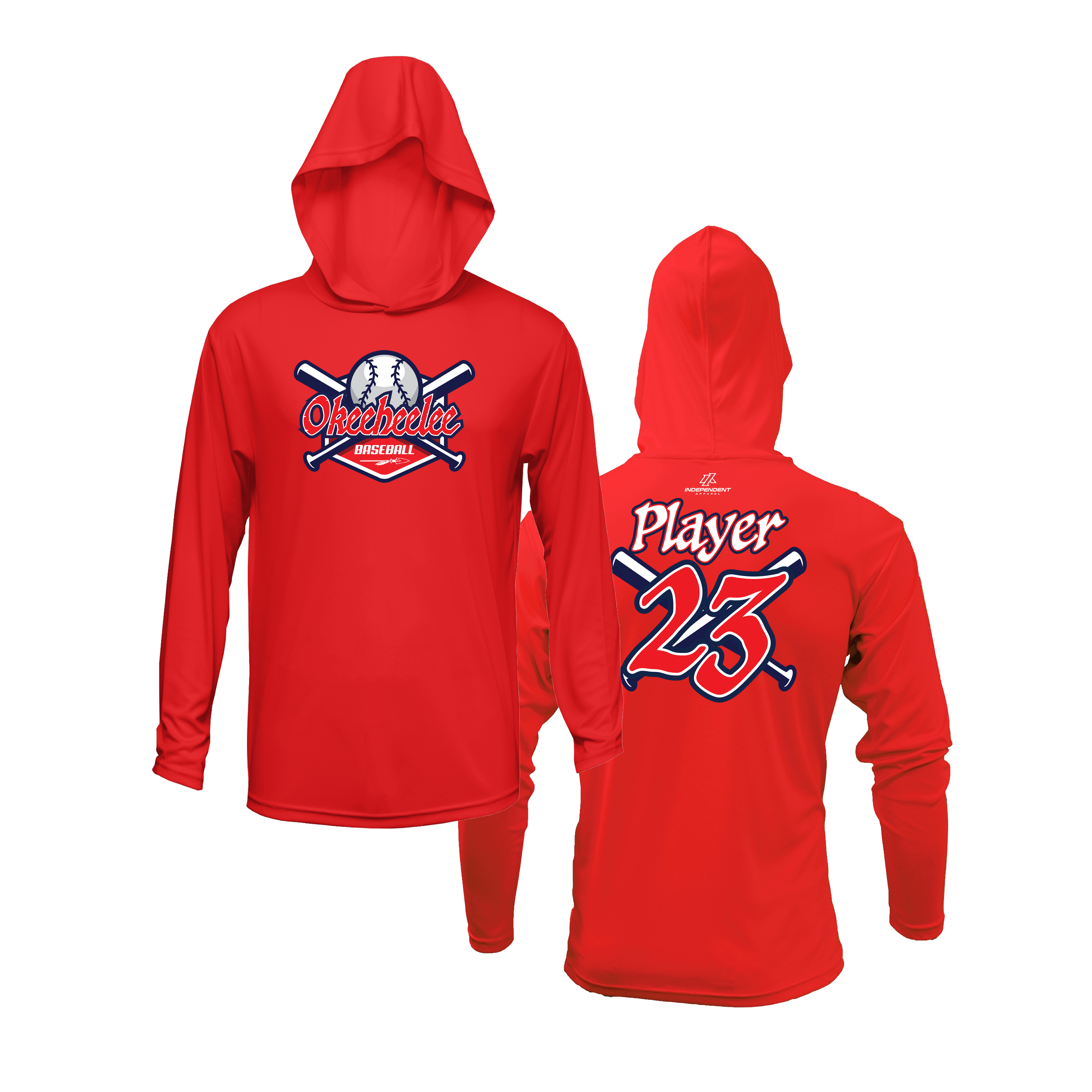 Okeeheelee Baseball Lightweight Hoodie - Bats & Ball DTF Transfer