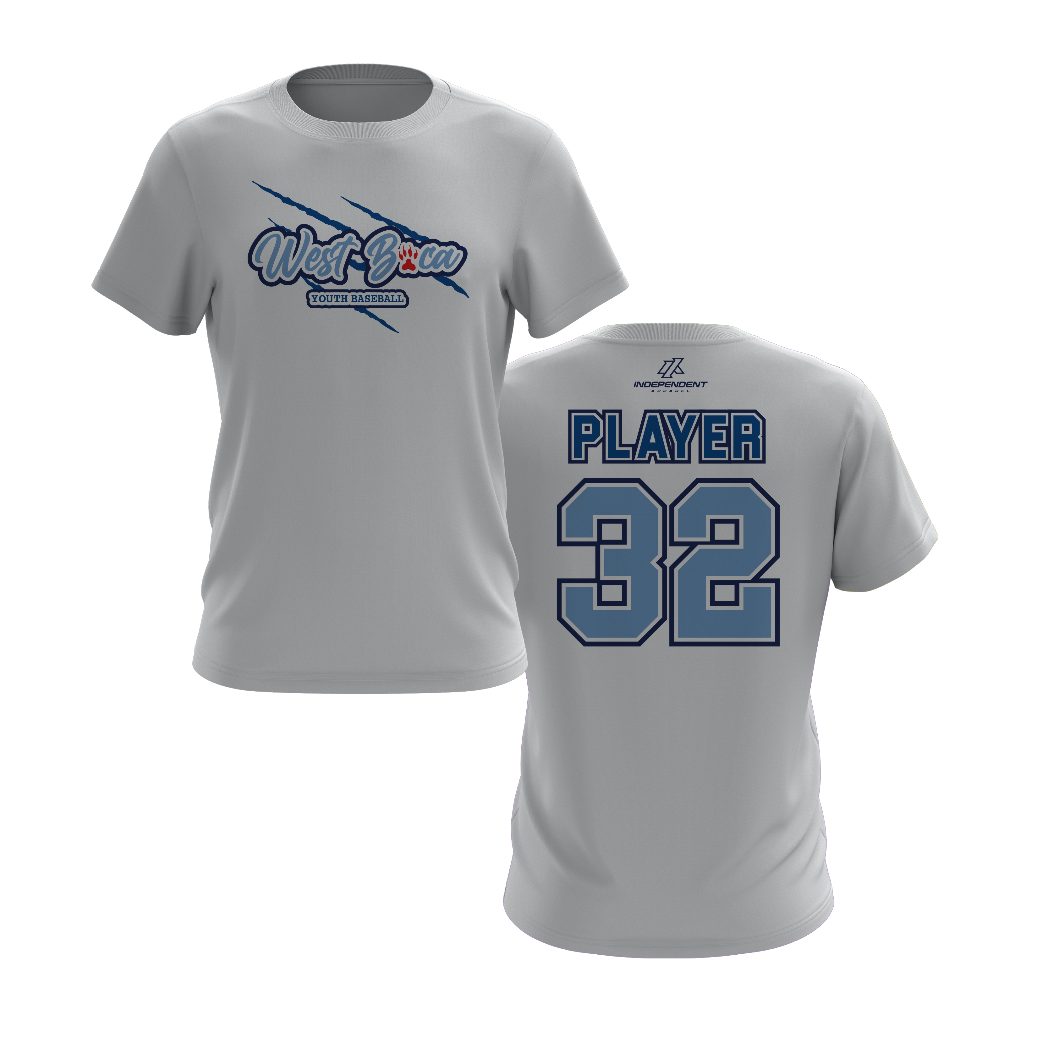 WBYB Baby Blue/Royal Blue Short Sleeve Shirt -  Claw Logo