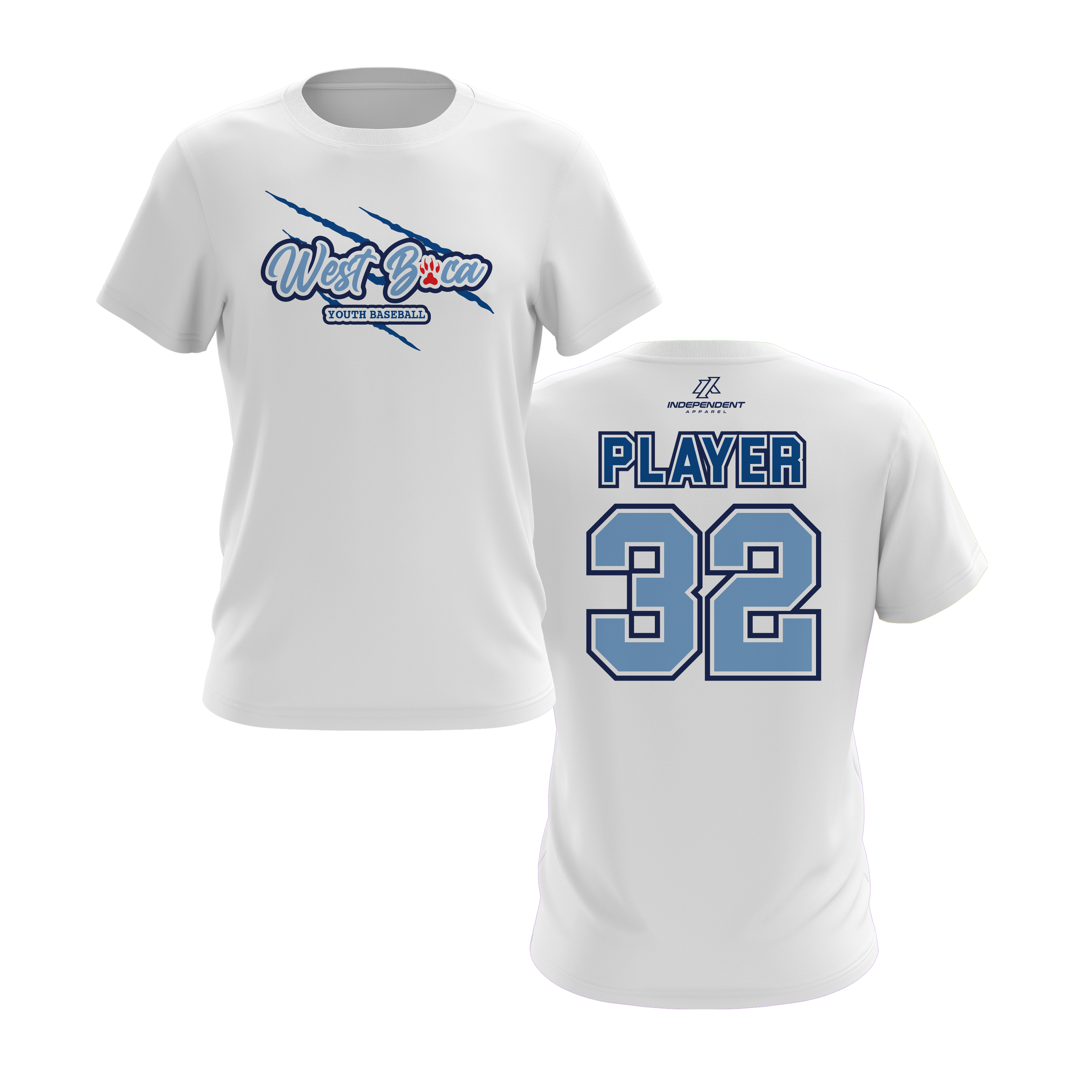 WBYB Baby Blue/Royal Blue Short Sleeve Shirt -  Claw Logo
