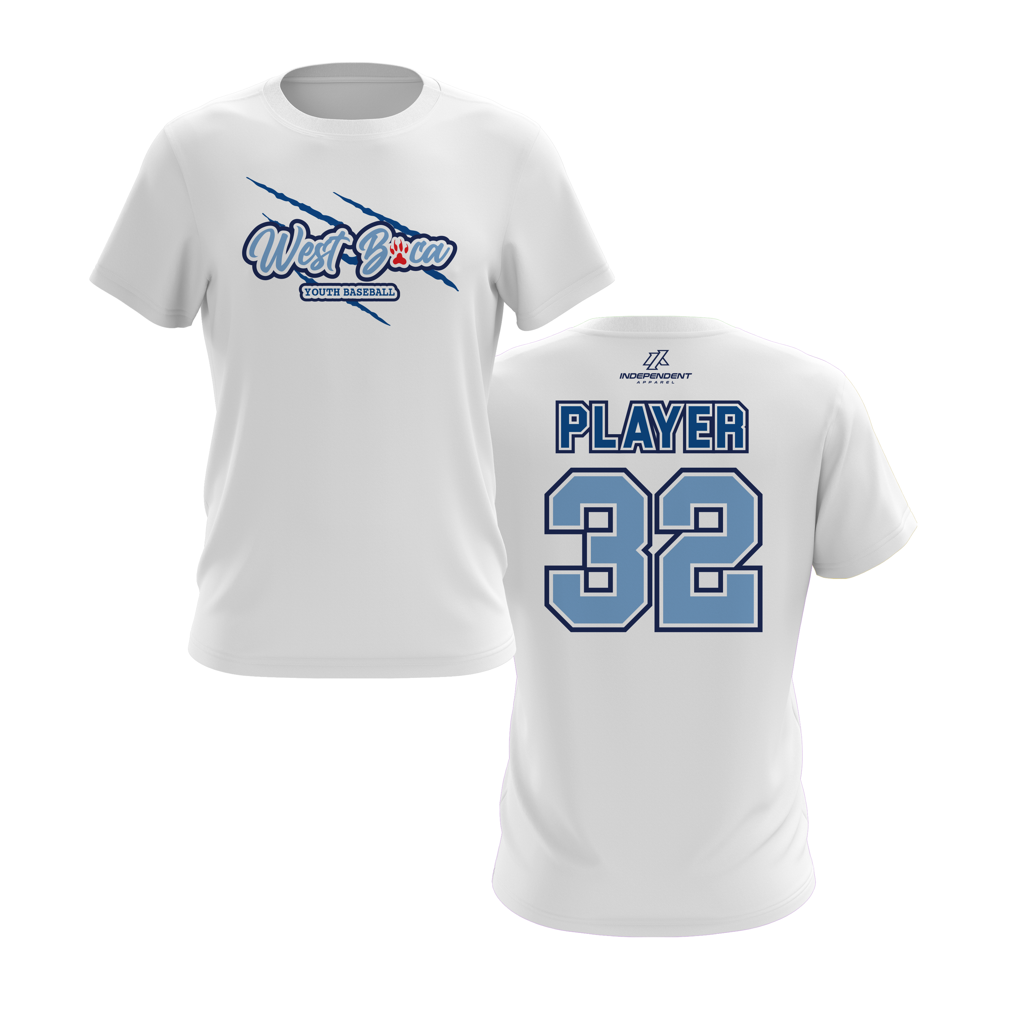 WBYB Baby Blue/Royal Blue Short Sleeve Shirt -  Claw Logo