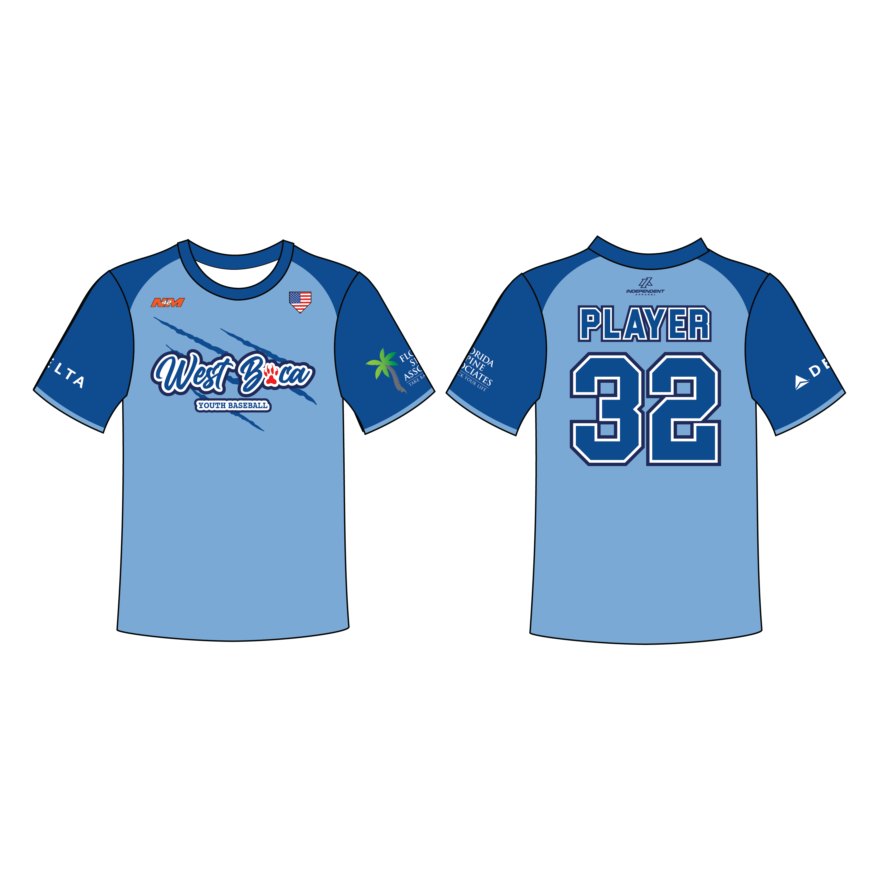 WBYB Baby Blue/Royal Blue Team Custom Replica Jersey (3-4 WEEK TURNAROUND)