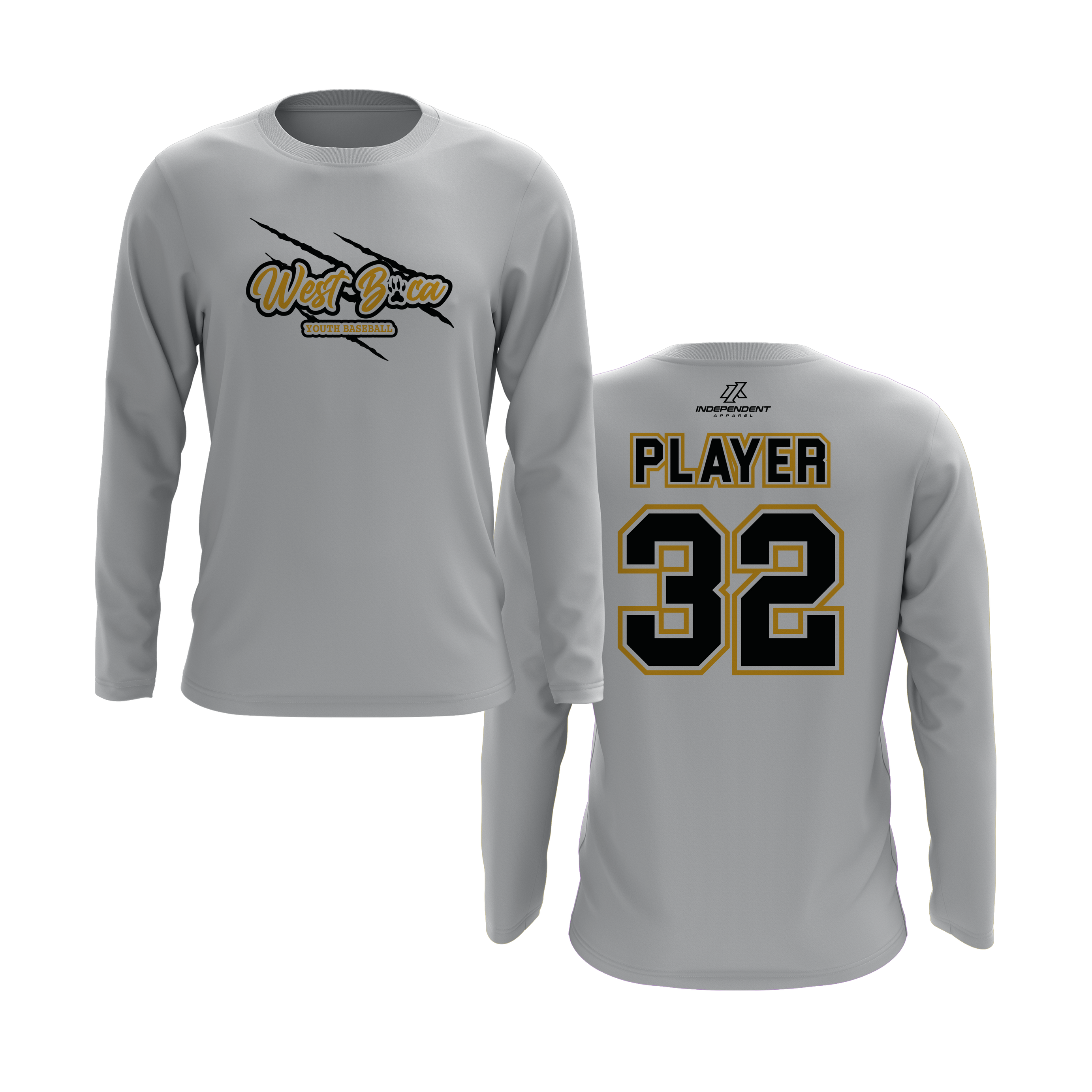 WBYB Black/Gold Team Long Sleeve Shirt - Claw Logo