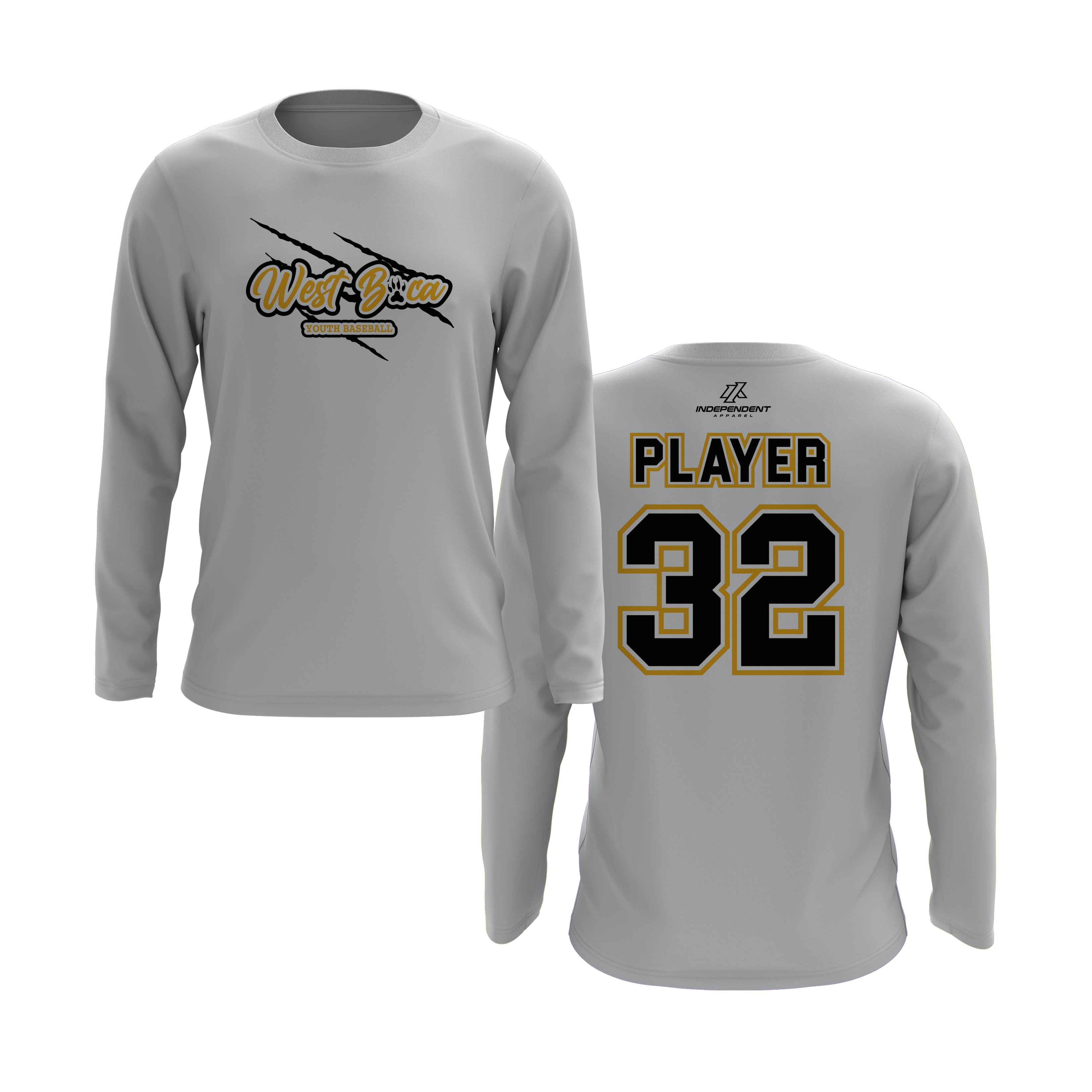 WBYB Black/Gold Team Long Sleeve Shirt - Claw Logo