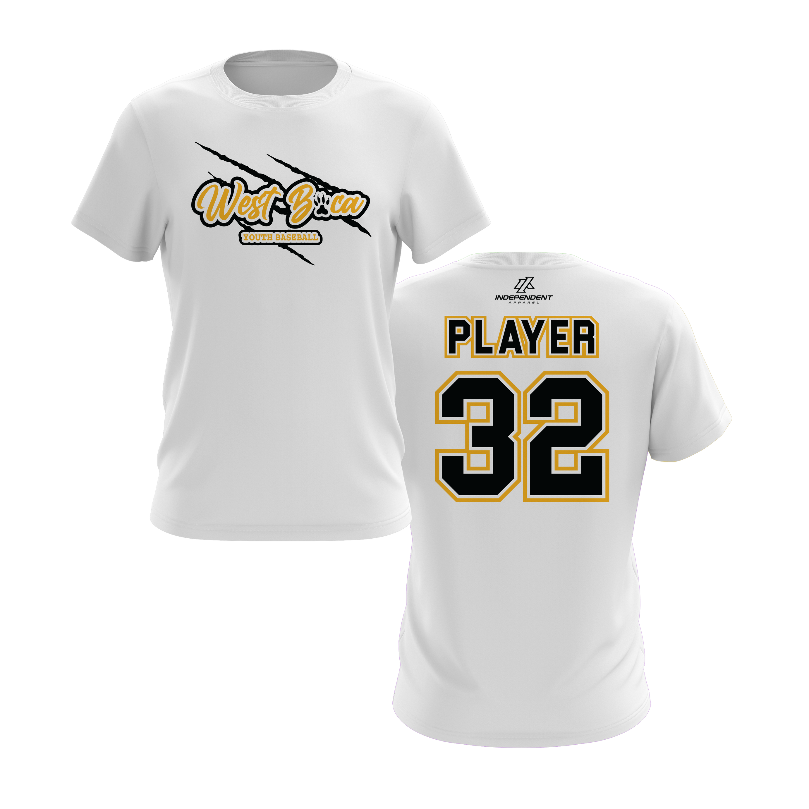 WBYB Black/Gold Team Short Sleeve Shirt - Claw Logo