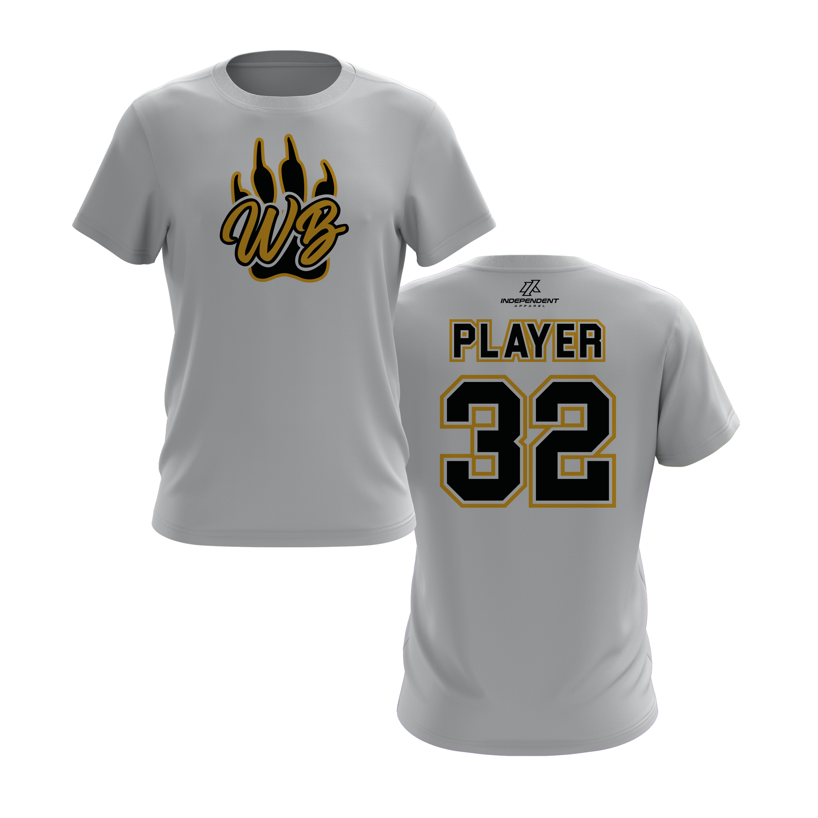 WBYB Black/Gold Team Short Sleeve Shirt - Paw Logo