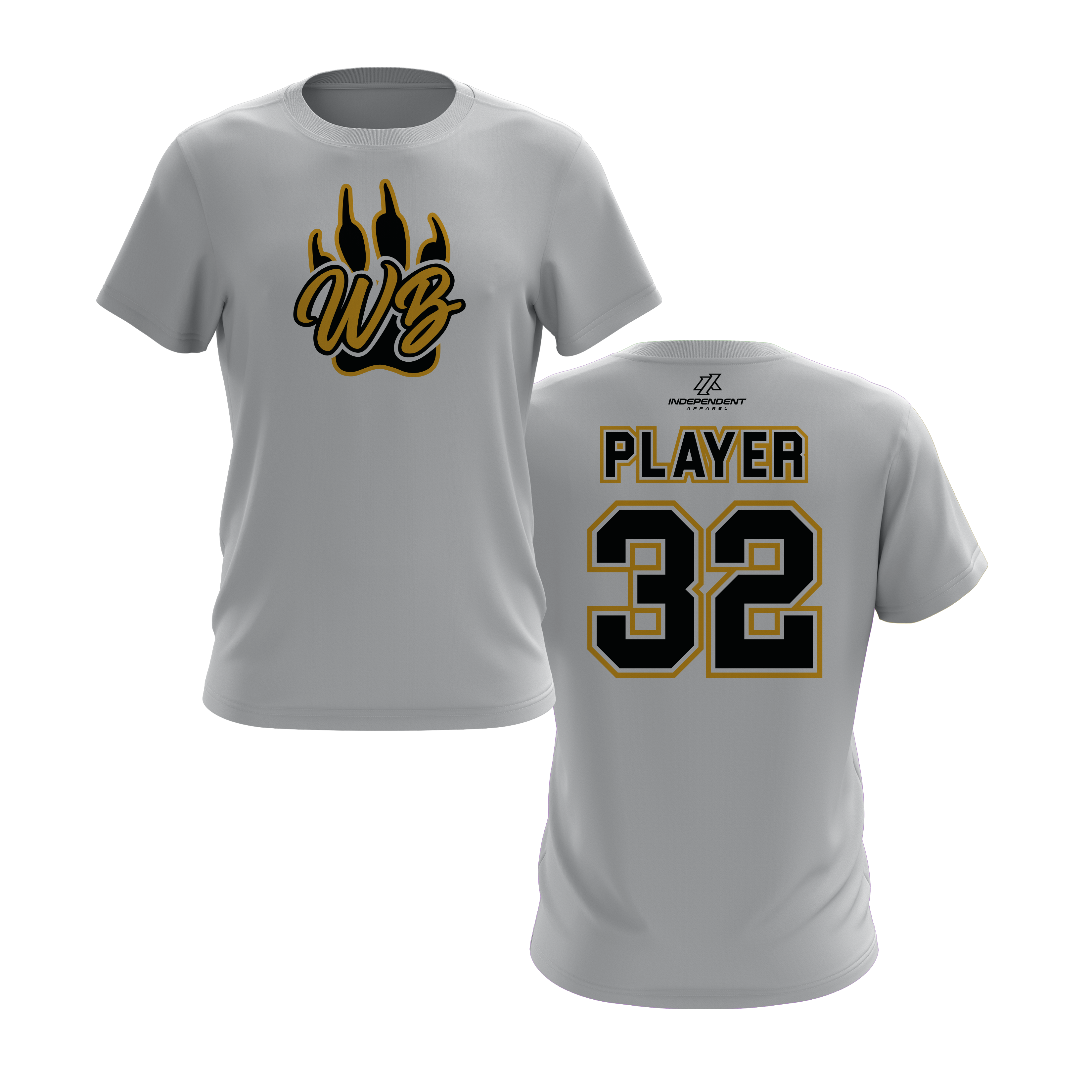 WBYB Black/Gold Team Short Sleeve Shirt - Paw Logo