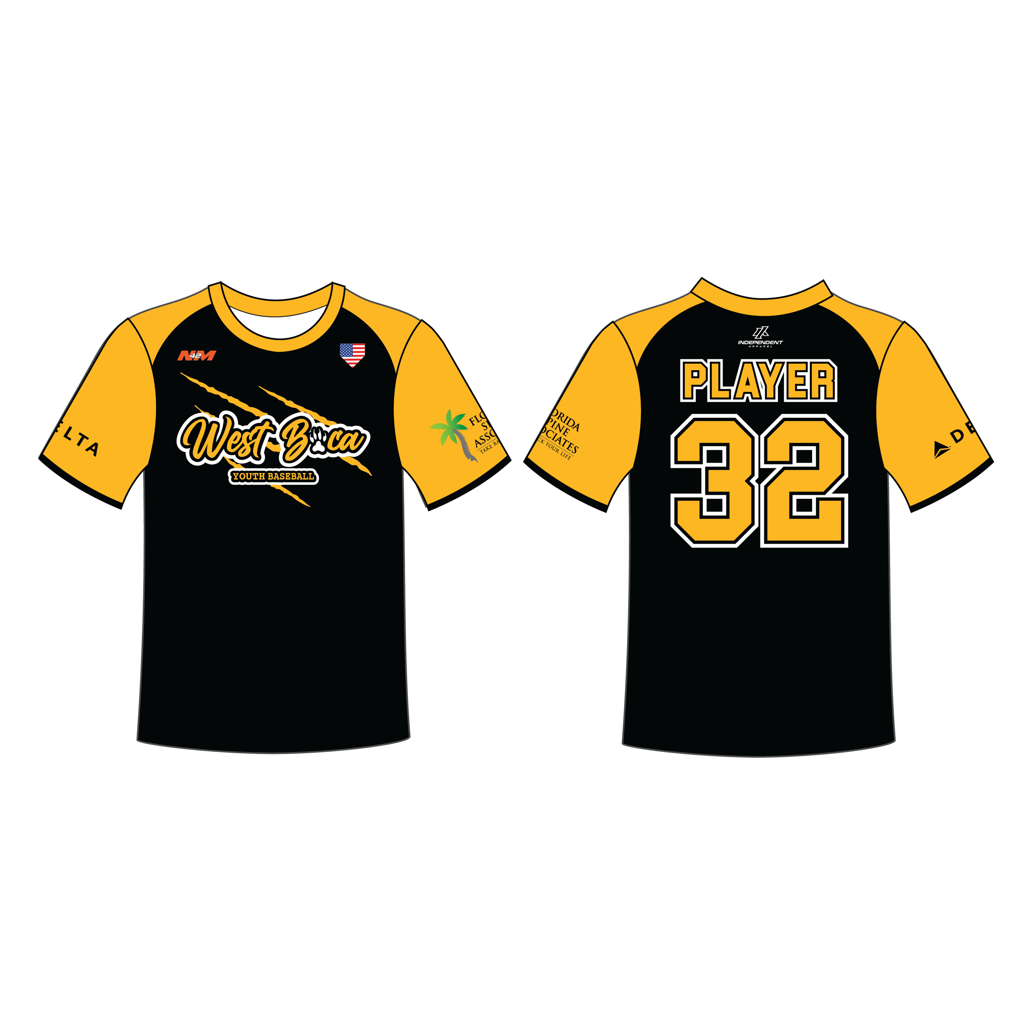 WBYB Black/Gold Team Custom Replica Jersey (3-4 WEEK TURNAROUND)