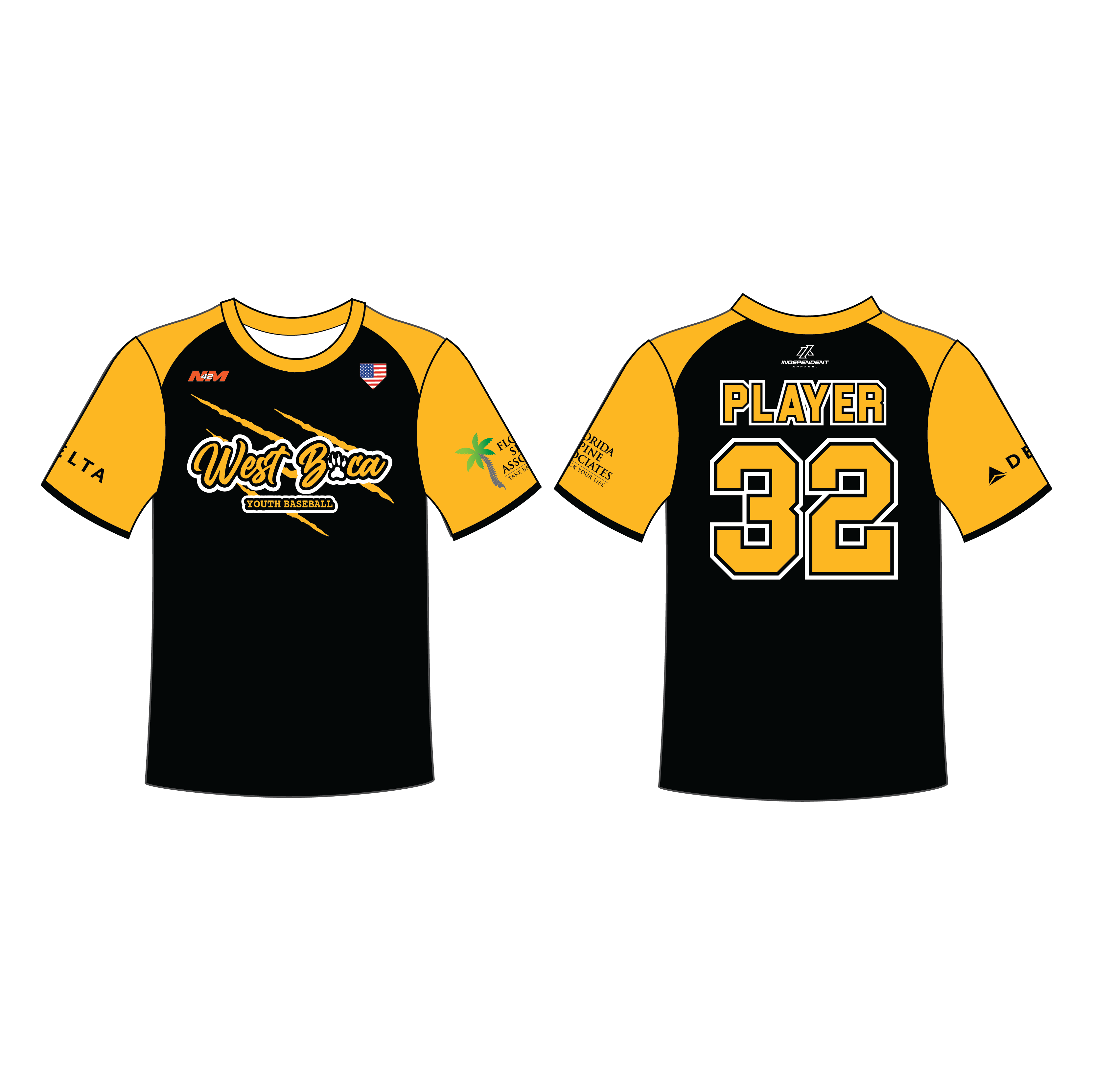 WBYB Black/Gold Team Custom Replica Jersey (3-4 WEEK TURNAROUND)