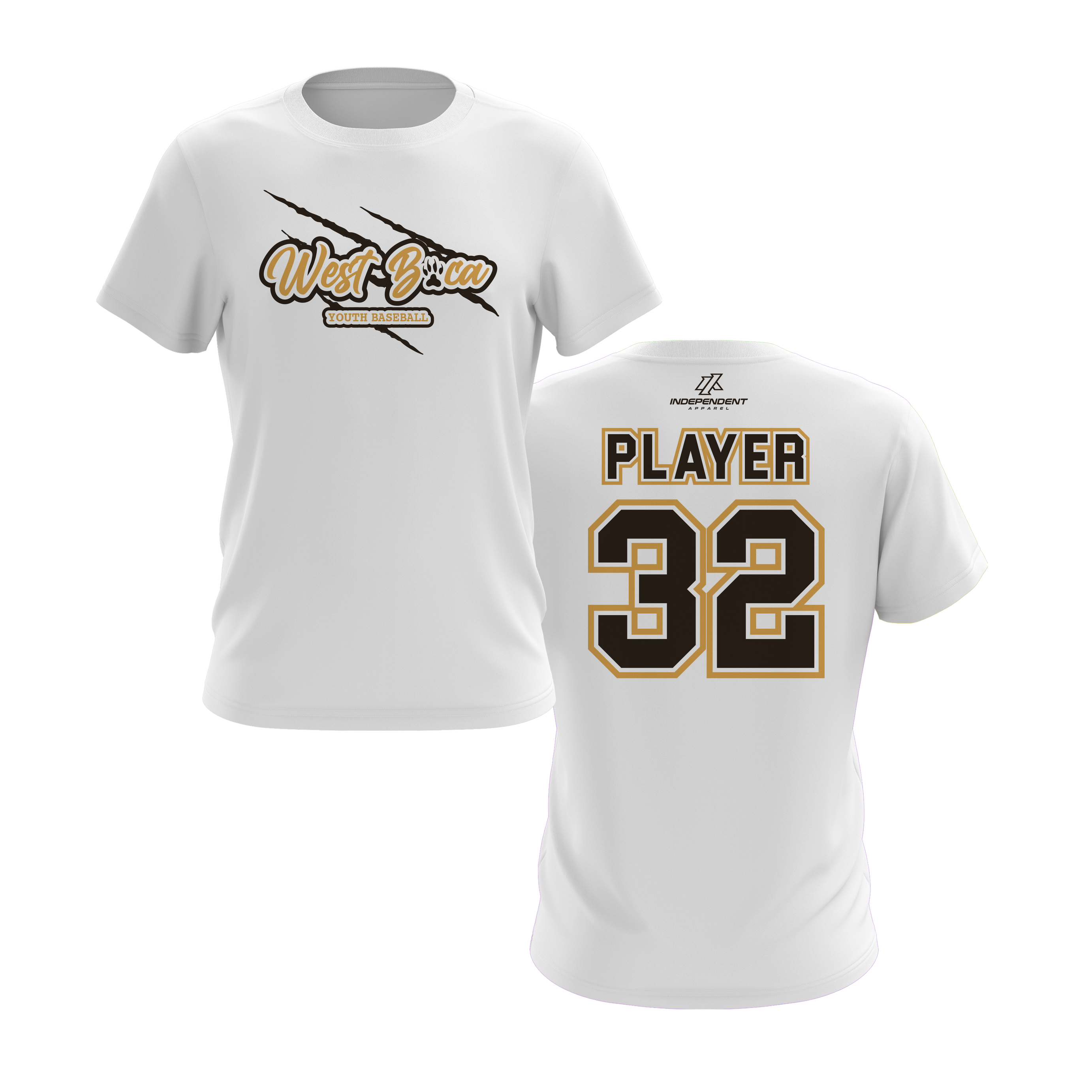 WBYB Brown/Gold Team Short Sleeve Shirt - Claw Logo