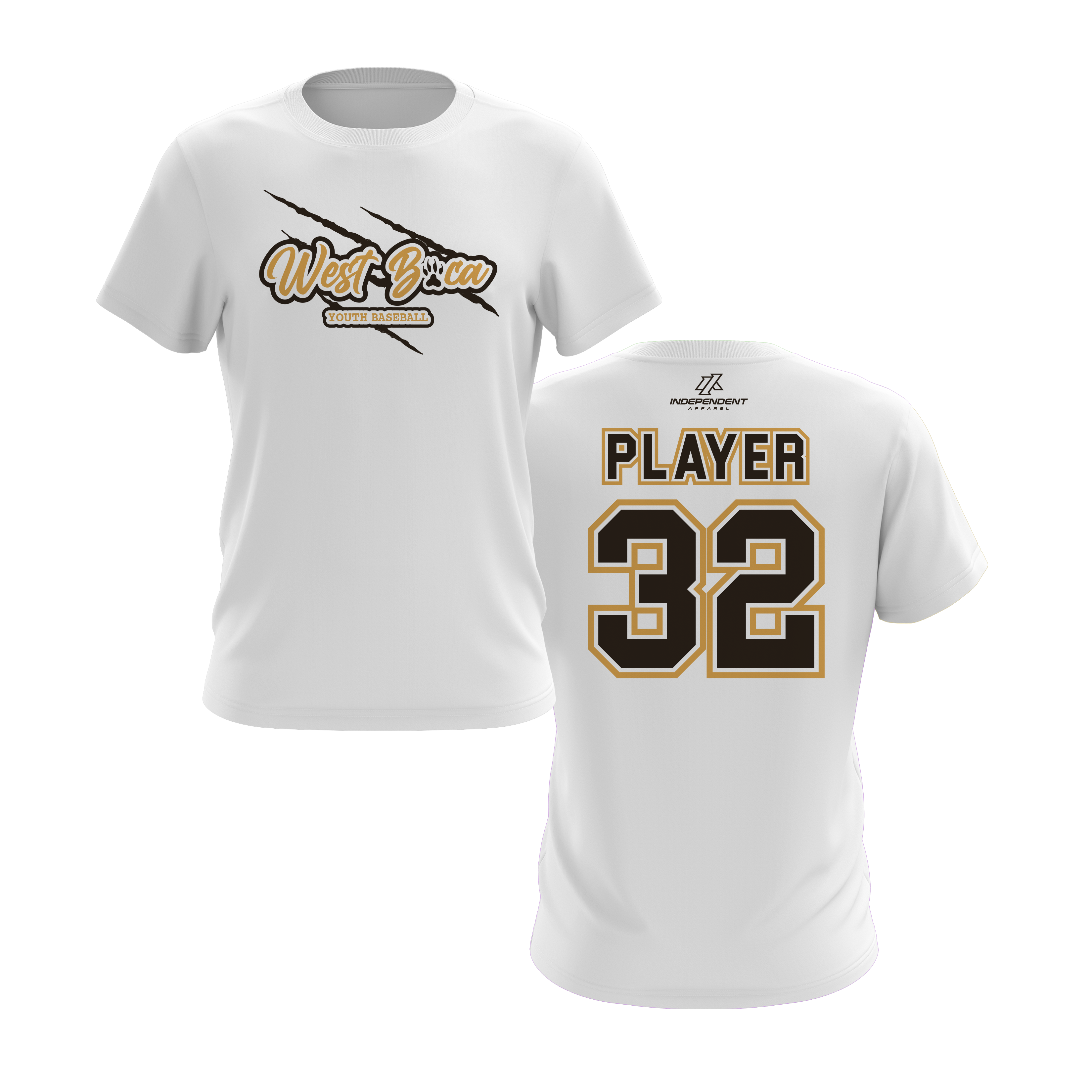 WBYB Brown/Gold Team Short Sleeve Shirt - Claw Logo