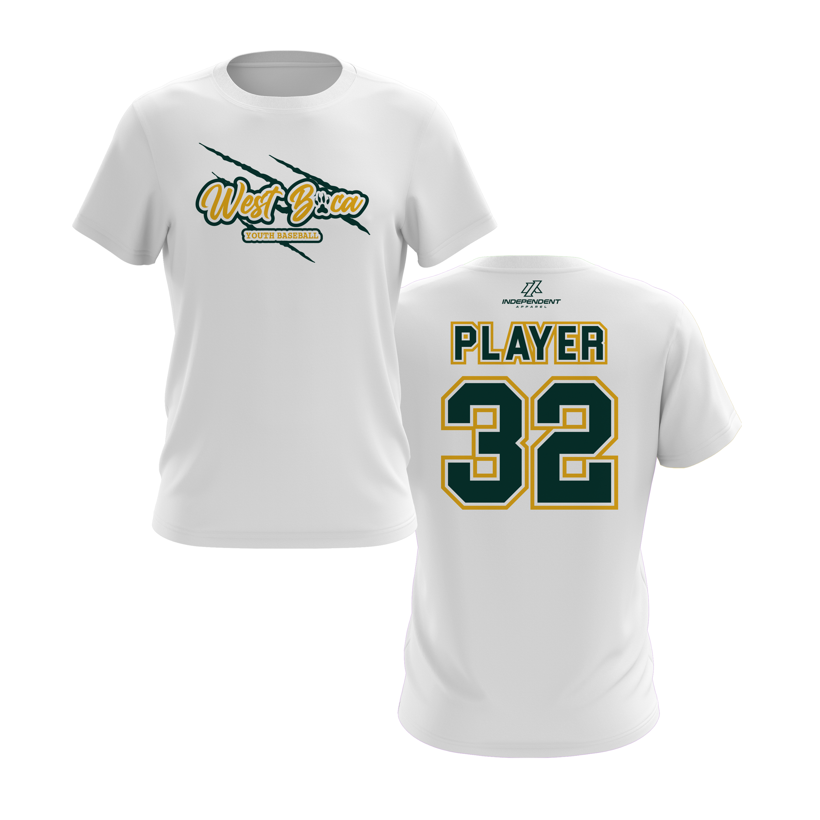 WBYB Green/Gold Team Short Sleeve Shirt - Claw Logo