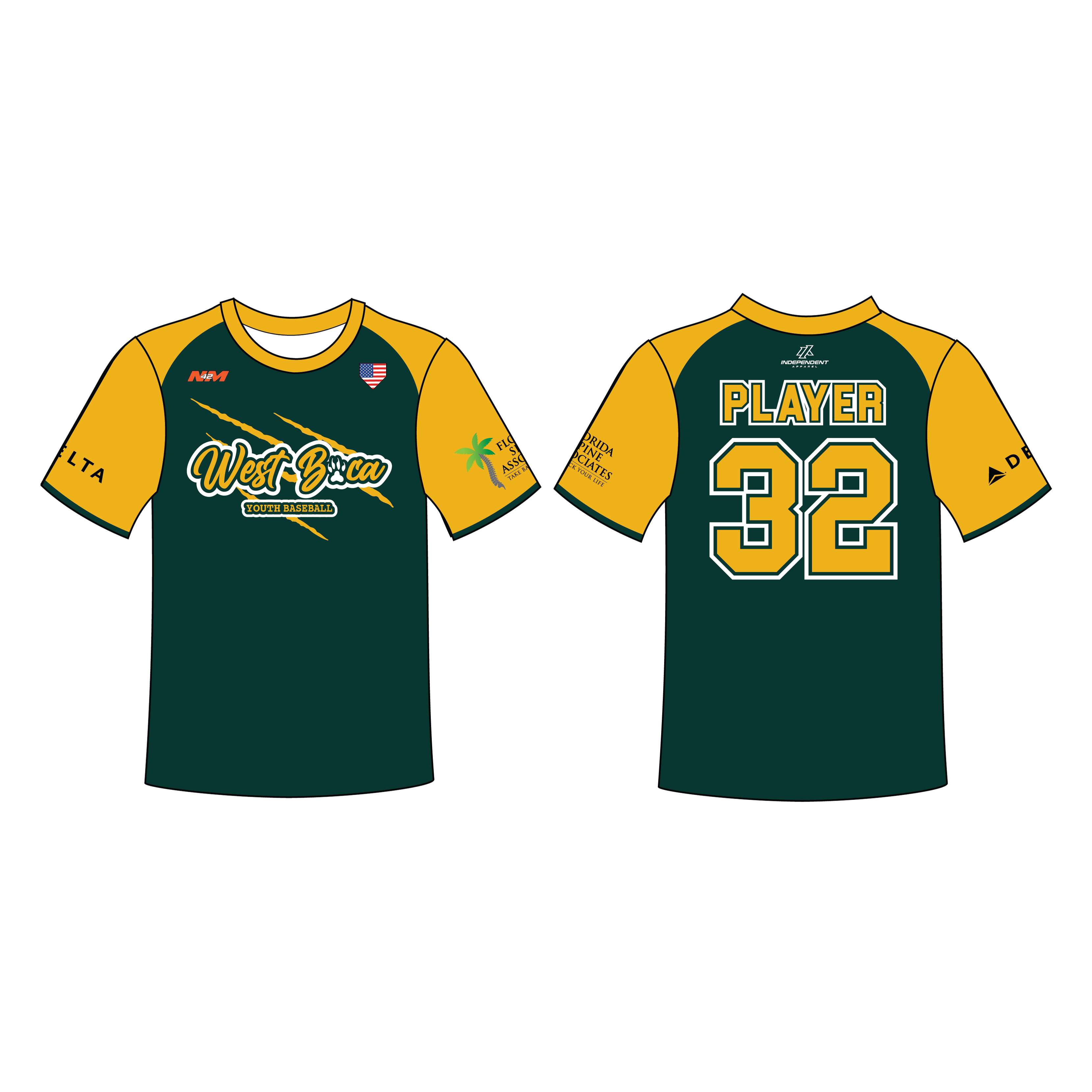 WBYB Green/Gold Team Custom Replica Jersey (3-4 WEEK TURNAROUND)