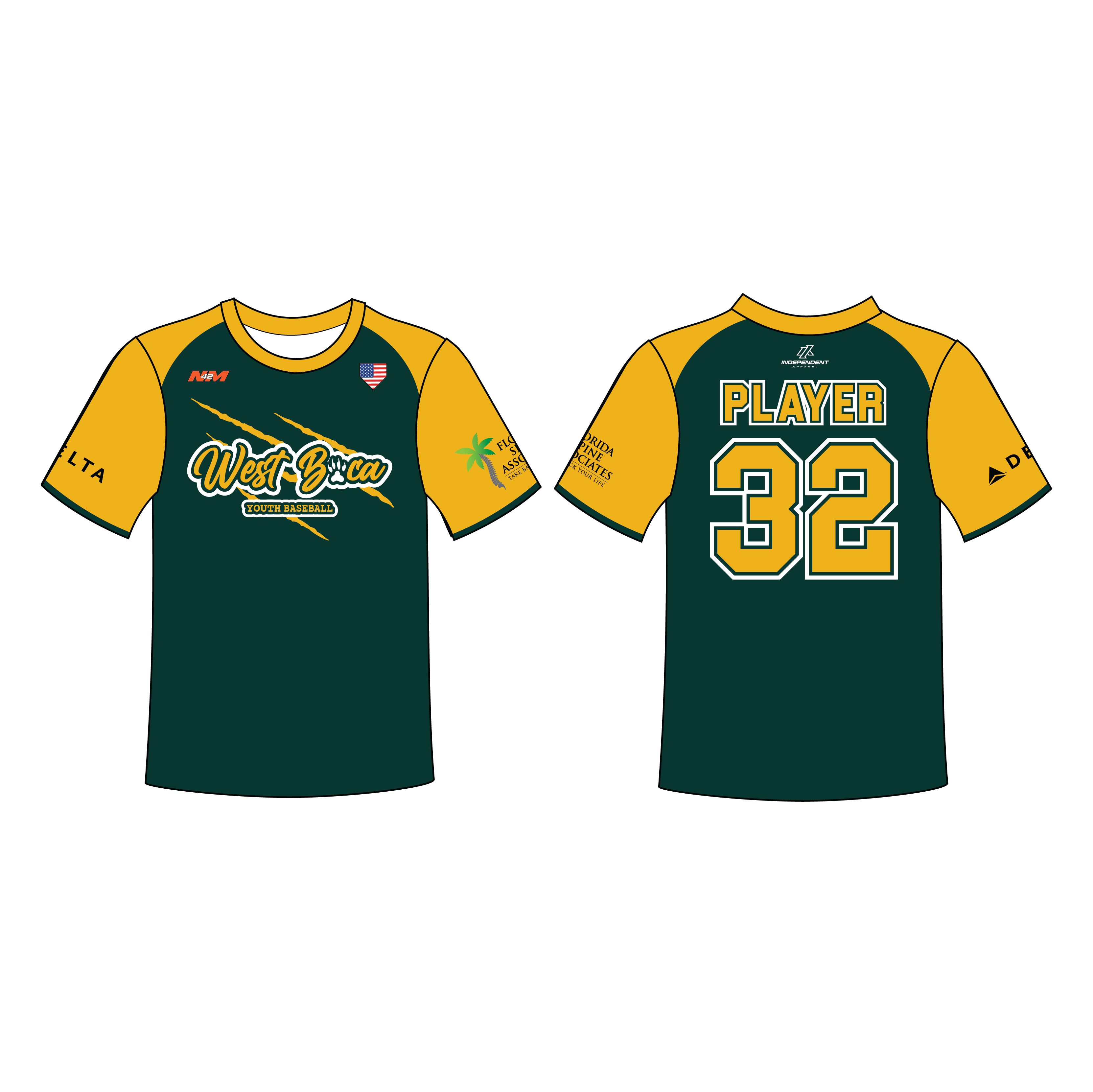 WBYB Green/Gold Team Custom Replica Jersey (3-4 WEEK TURNAROUND)