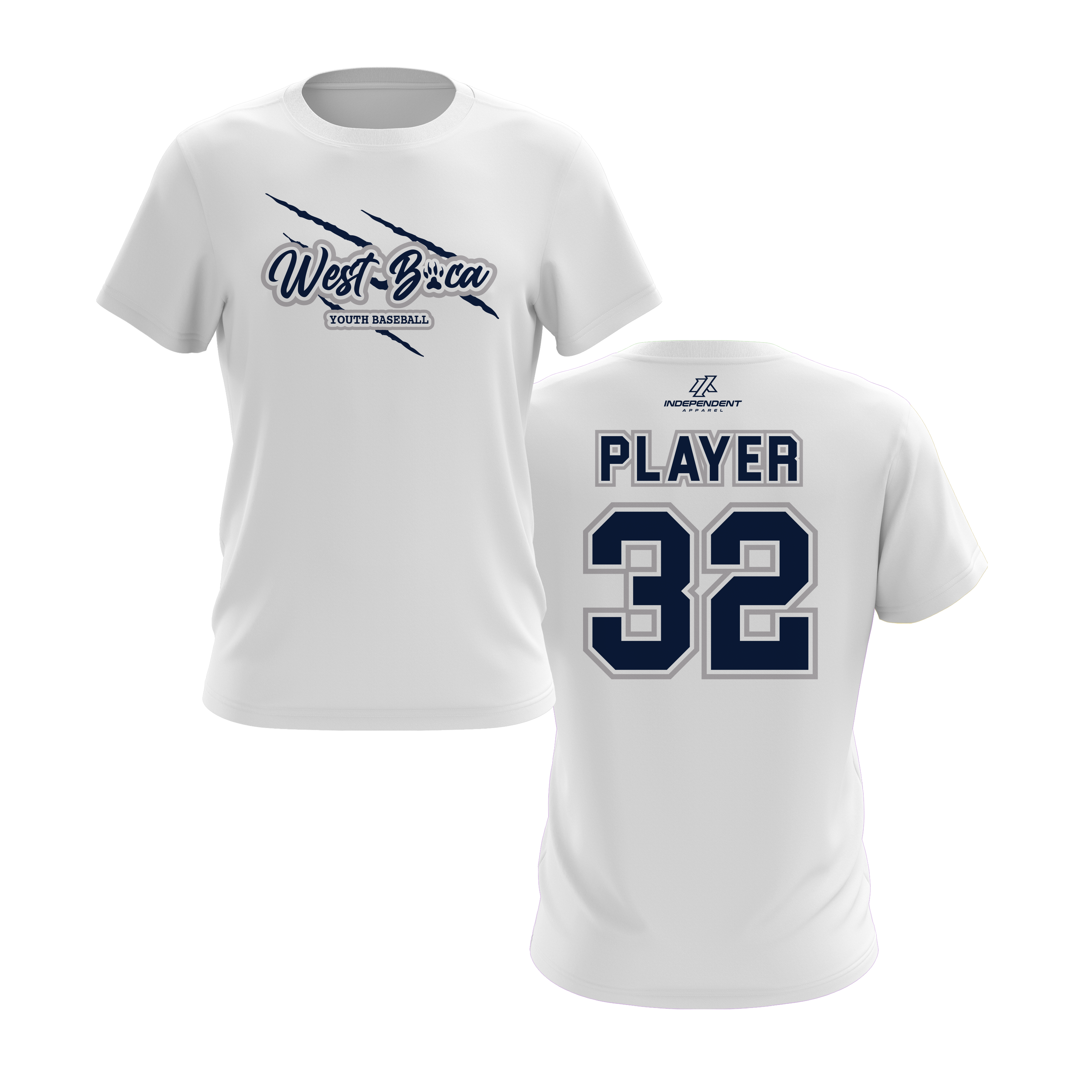 WBYB Grey/Navy Team Short Sleeve Shirt - Claw Logo