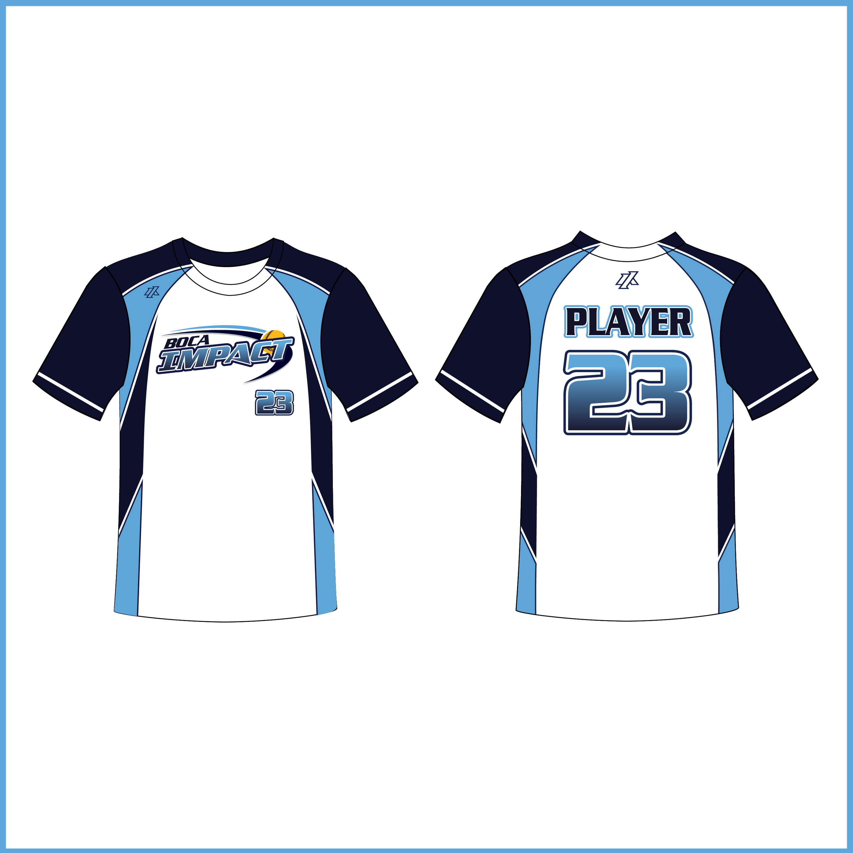 Niles 10U White/Navy/Blue Crew Neck Jersey