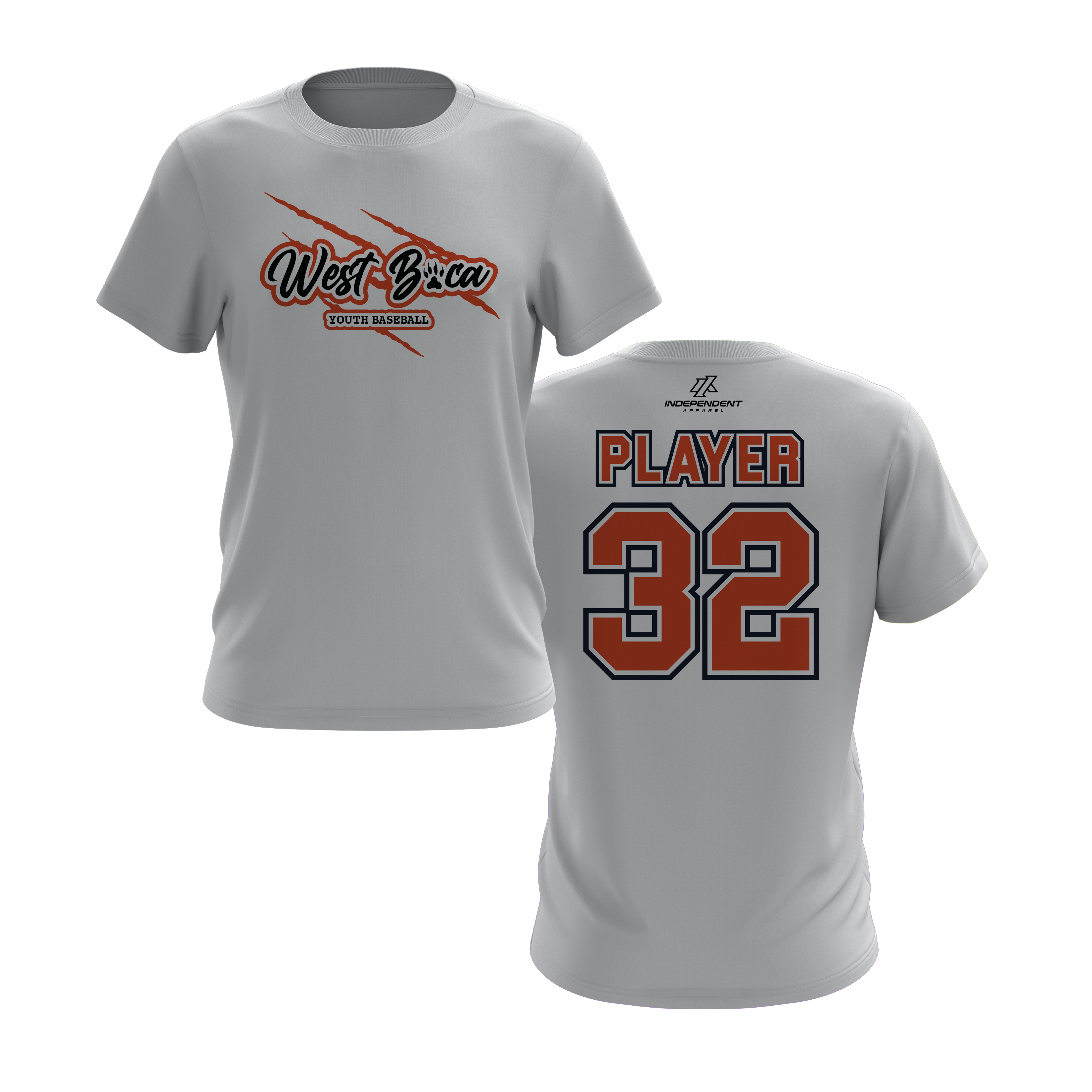 WBYB Orange/Black Team Short Sleeve Shirt - Claw Logo