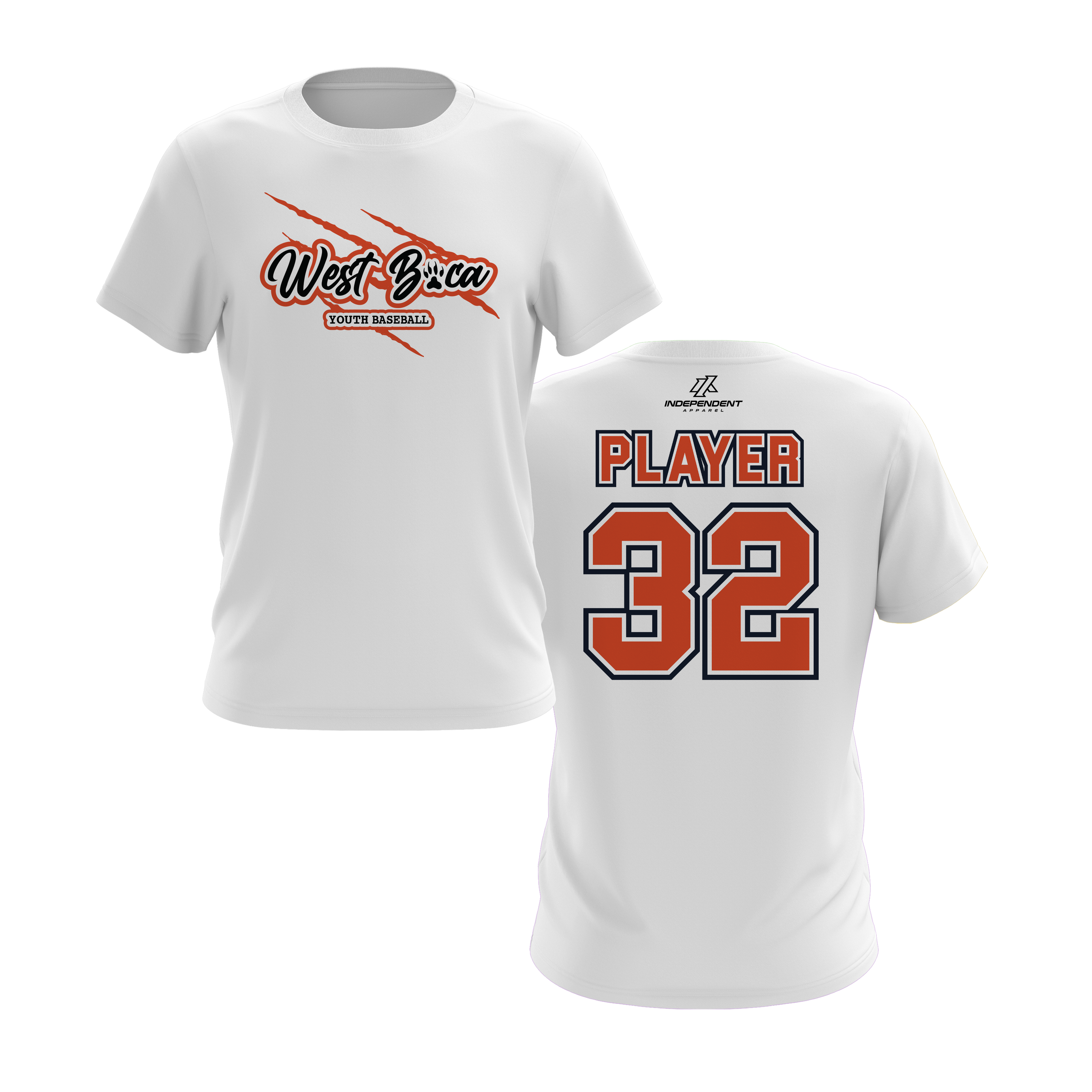 WBYB Orange/Black Team Short Sleeve Shirt - Claw Logo