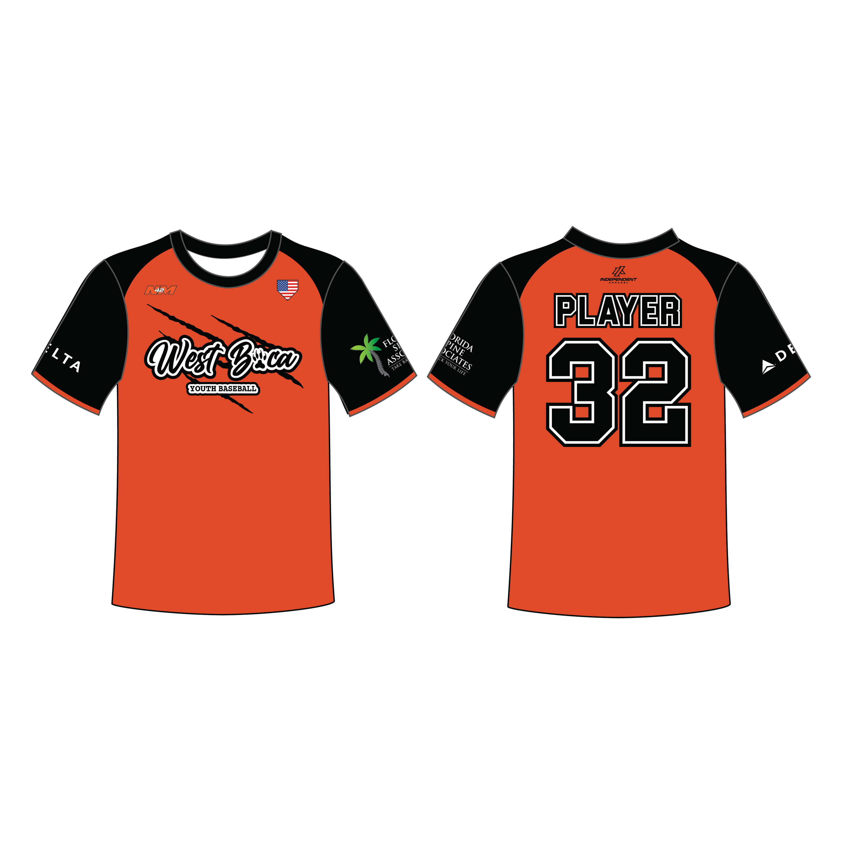 WBYB Orange/Black Team Custom Replica Jersey (3-4 WEEK TURNAROUND)