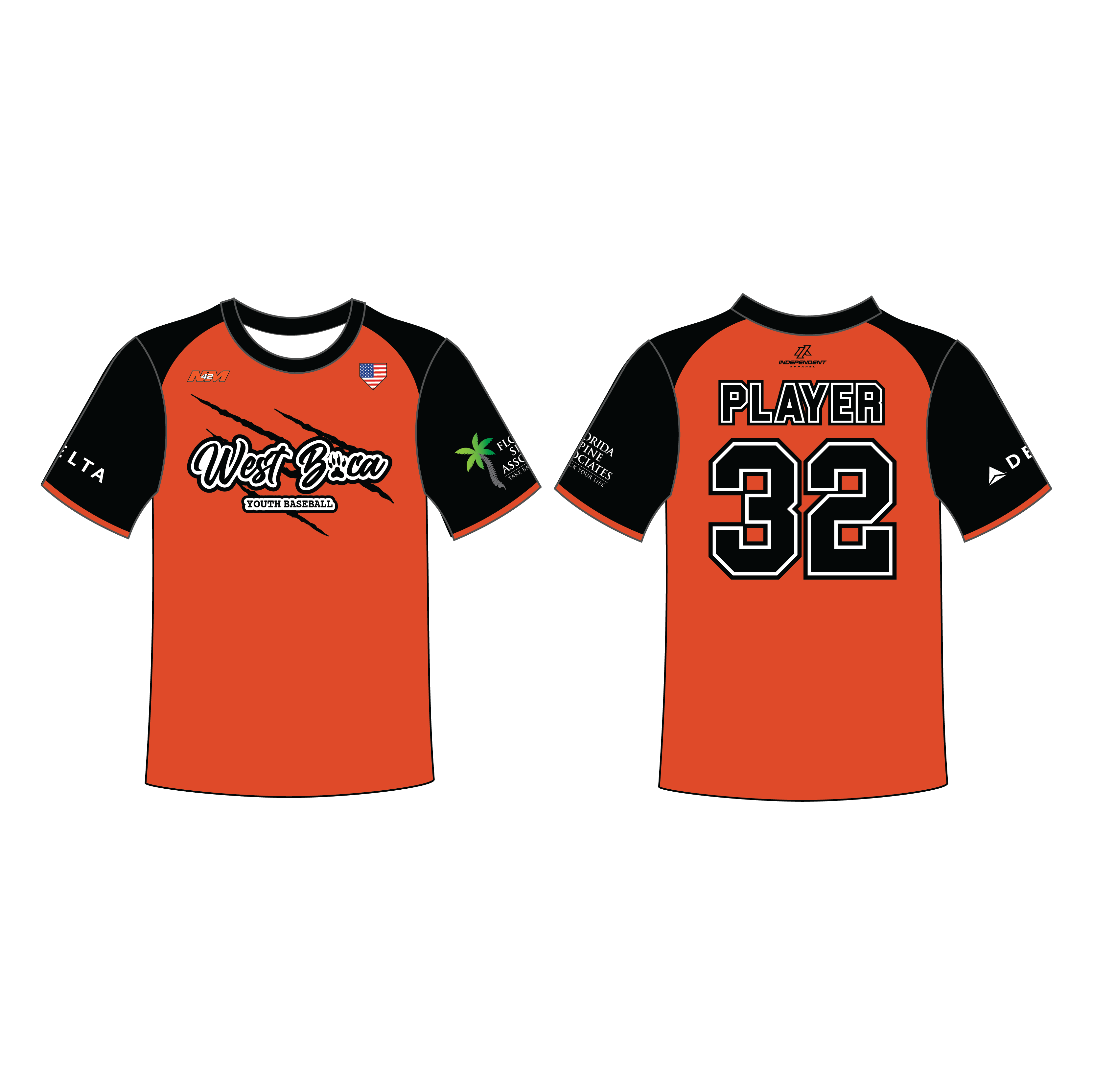 WBYB Orange/Black Team Custom Replica Jersey (3-4 WEEK TURNAROUND)