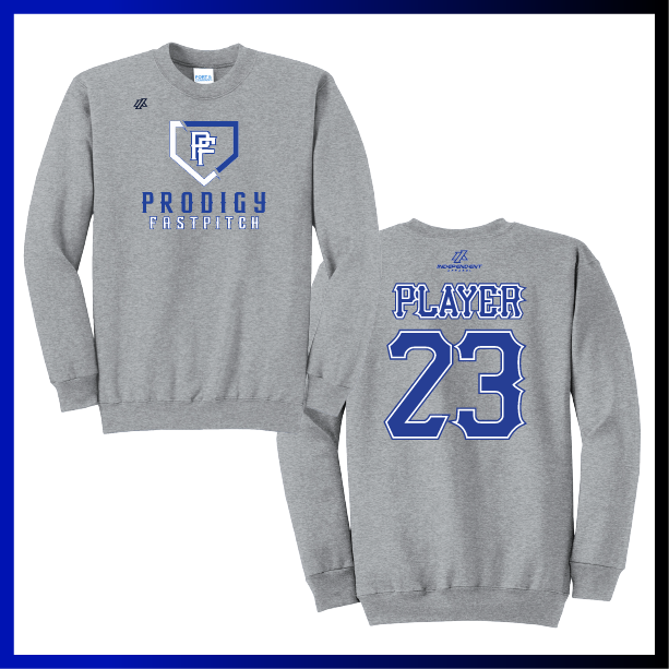 Prodigy Softball Plate Logo Cotton Crewneck Sweatshirt