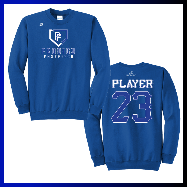 Prodigy Softball Plate Logo Cotton Crewneck Sweatshirt