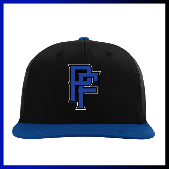 Prodigy Fastpitch "PF" Logo Black-Royal Fitted Hat