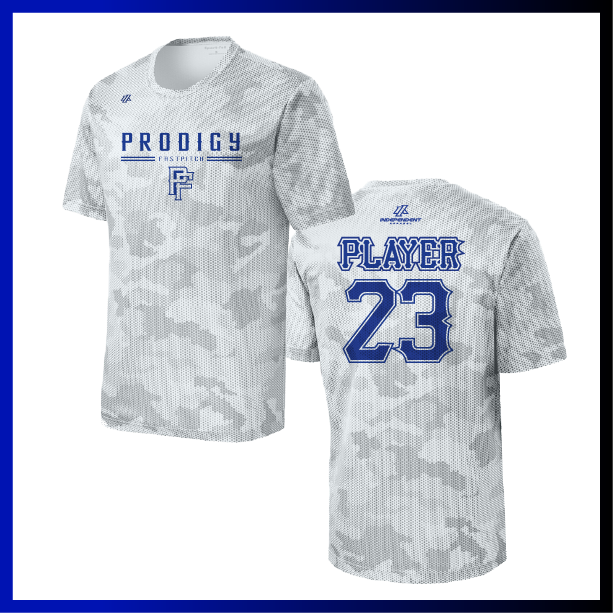 Prodigy Fastpitch Stacked Logo Hex Camo Short Sleeve Shirt