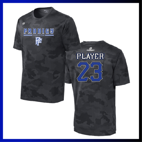 Prodigy Fastpitch Stacked Logo Hex Camo Short Sleeve Shirt