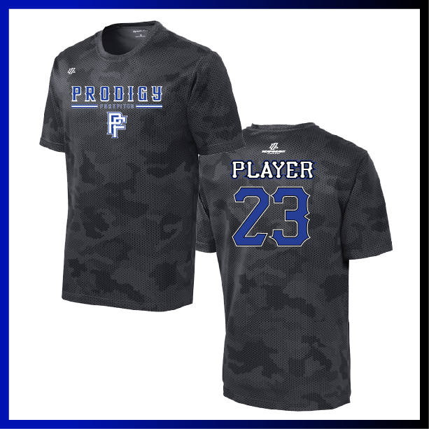 Prodigy Fastpitch Stacked Logo Hex Camo Short Sleeve Shirt
