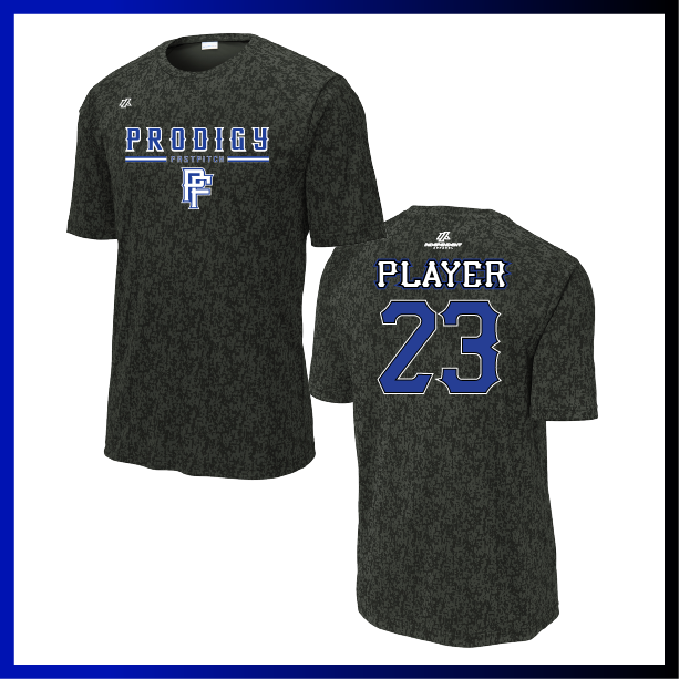 Prodigy Softball Digi Camo Stacked Logo Short Sleeve Shirt