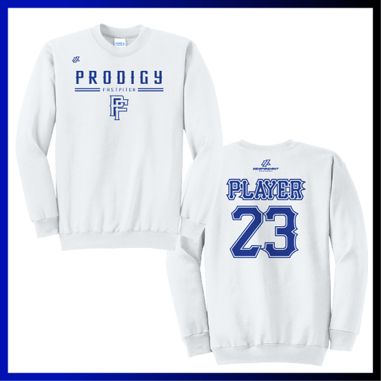 Prodigy Softball Stacked Logo Cotton Crewneck Sweatshirt