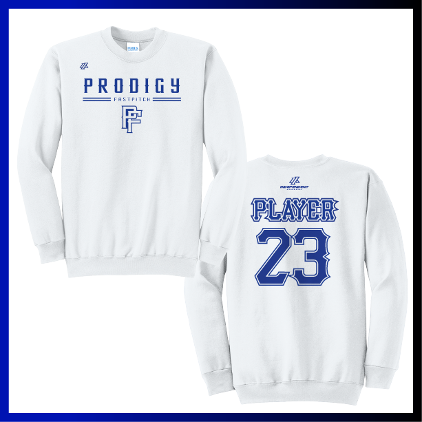 Prodigy Softball Stacked Logo Cotton Crewneck Sweatshirt