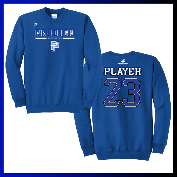 Prodigy Softball Stacked Logo Cotton Crewneck Sweatshirt