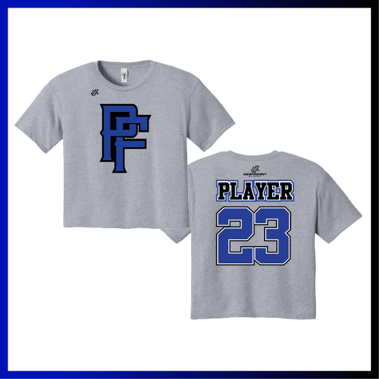 Prodigy Fastpitch "PF" Logo Women's Crop Poly/Cotton Tee