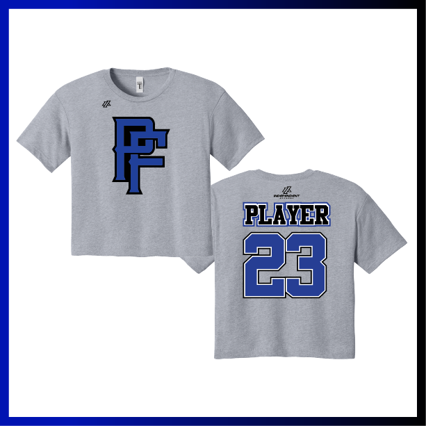 Prodigy Fastpitch "PF" Logo Women's Crop Poly/Cotton Tee