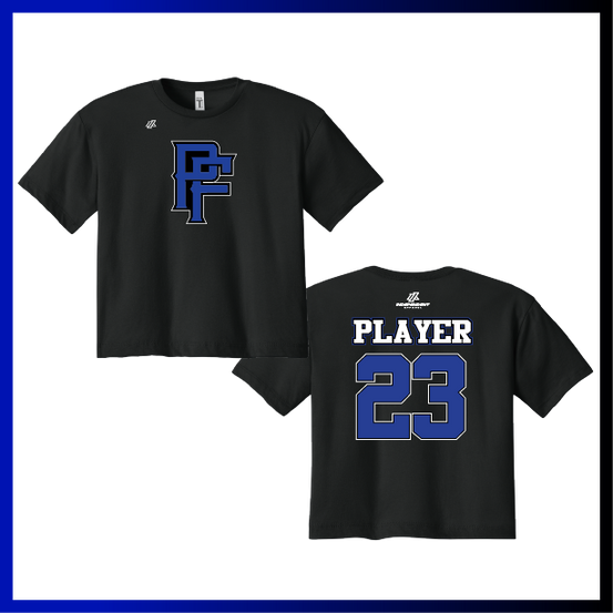 Prodigy Fastpitch "PF" Logo Women's Crop Poly/Cotton Tee