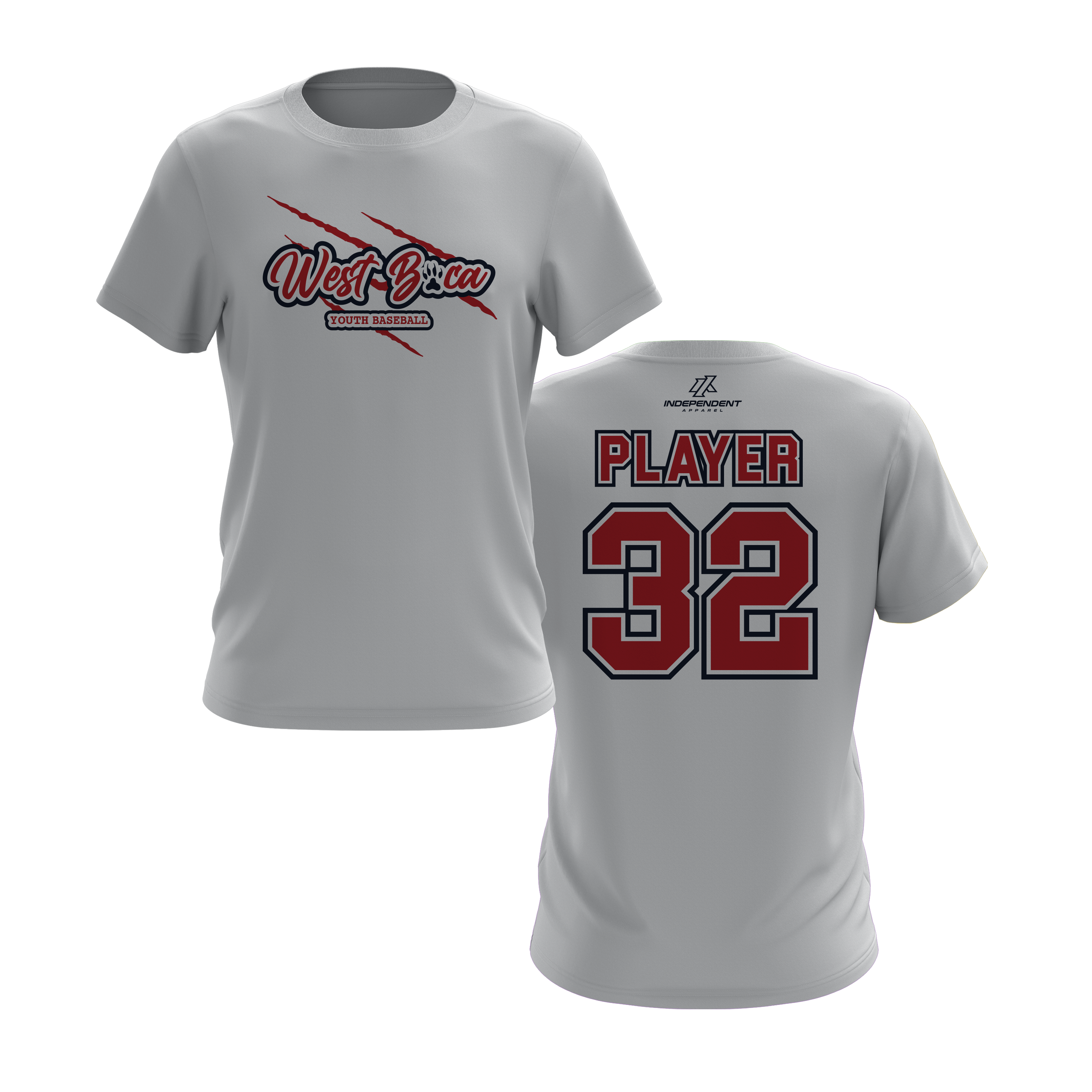 WBYB Red/Navy Blue Team Short Sleeve Shirt - Claw Logo