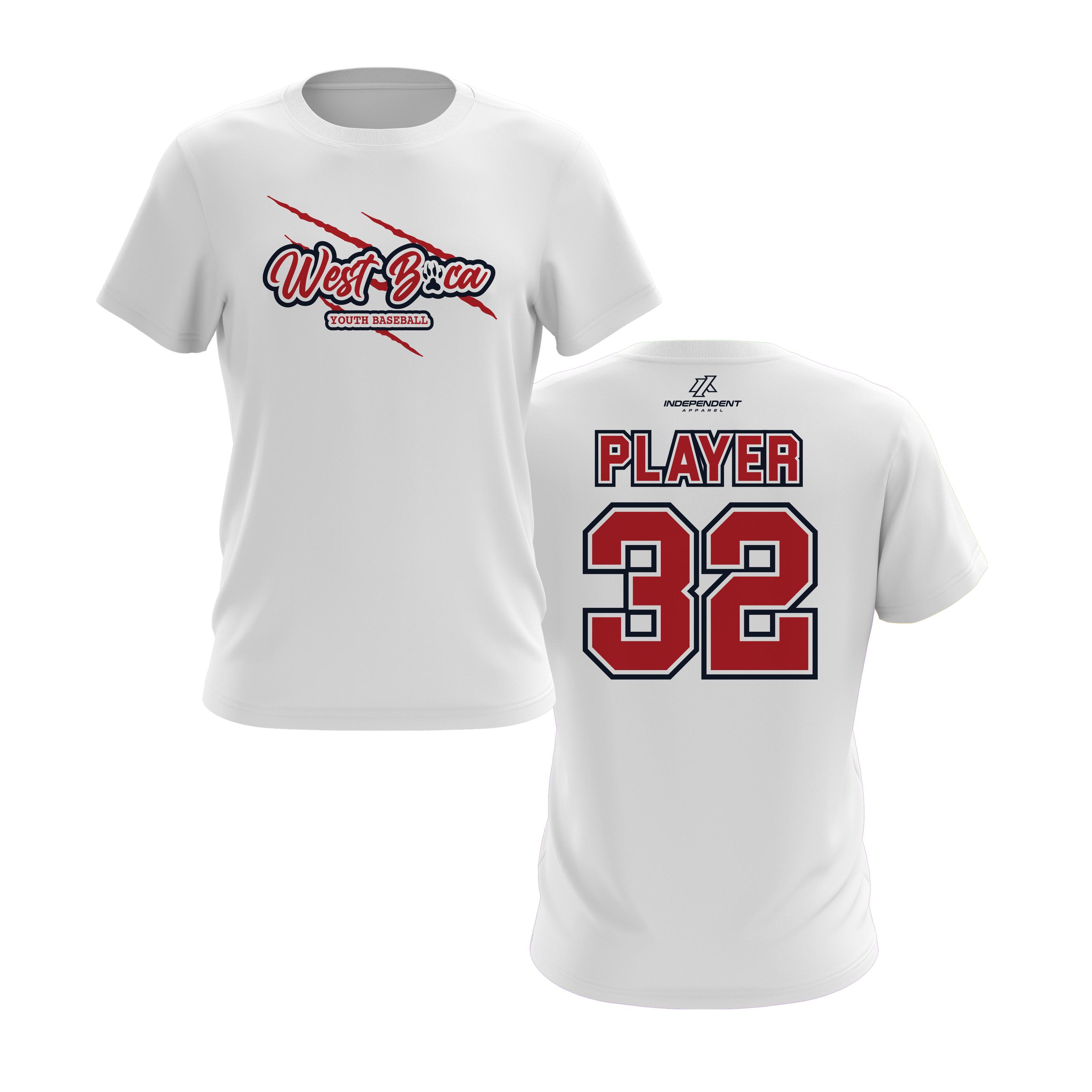 WBYB Red/Navy Blue Team Short Sleeve Shirt - Claw Logo