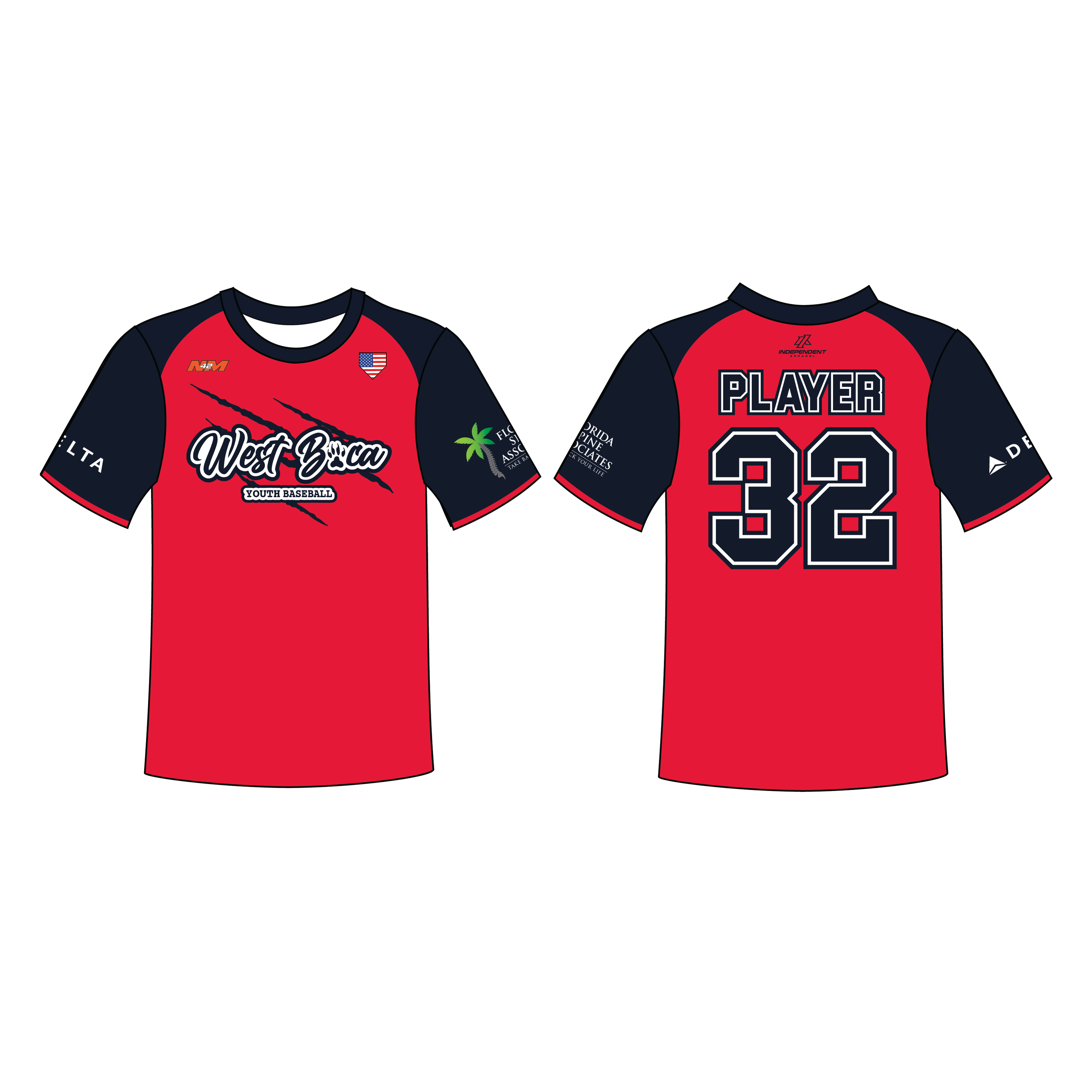 WBYB Red/Navy Blue Team Custom Replica Jersey (3-4 WEEK TURNAROUND)