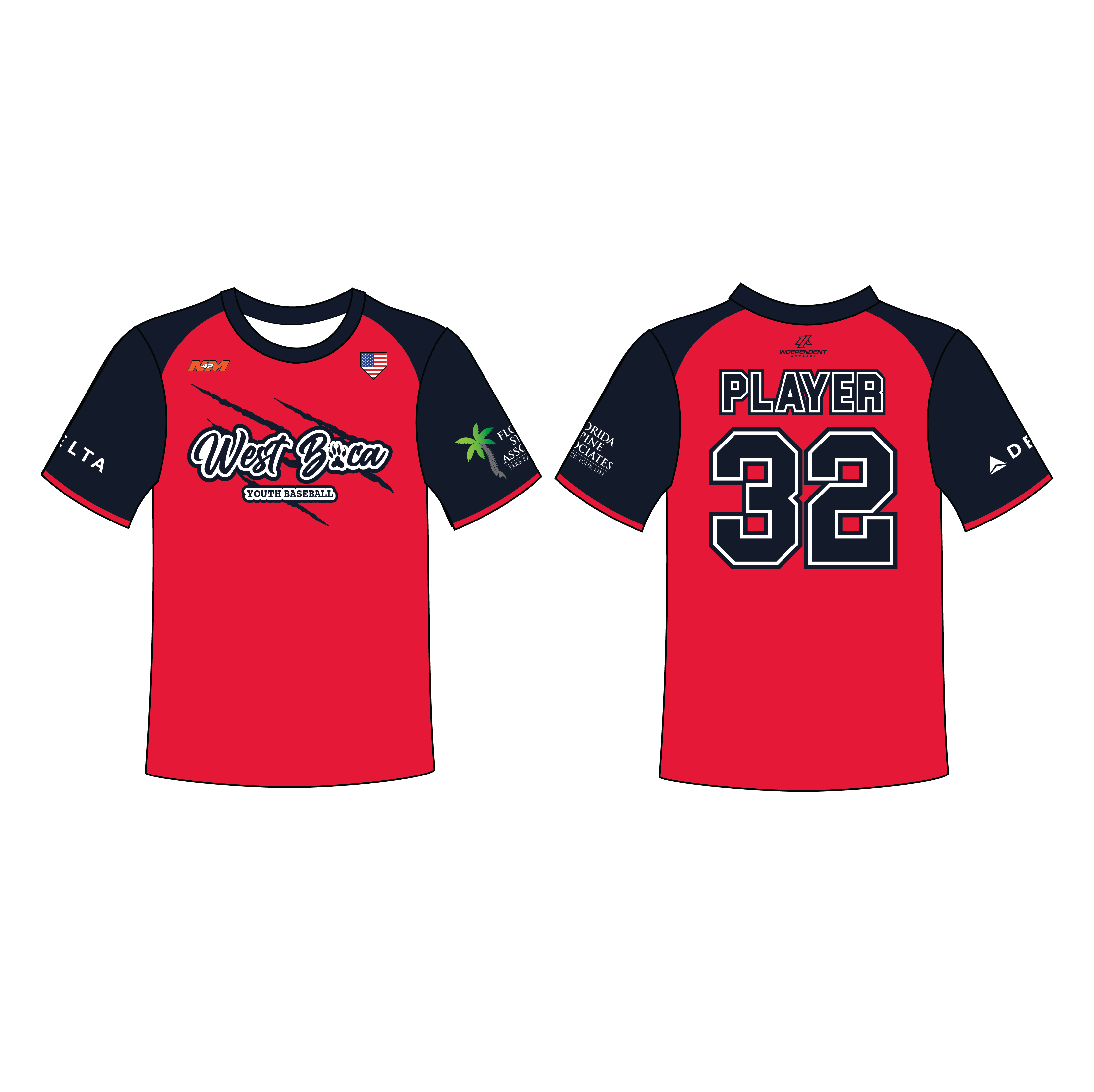 WBYB Red/Navy Blue Team Custom Replica Jersey (3-4 WEEK TURNAROUND)