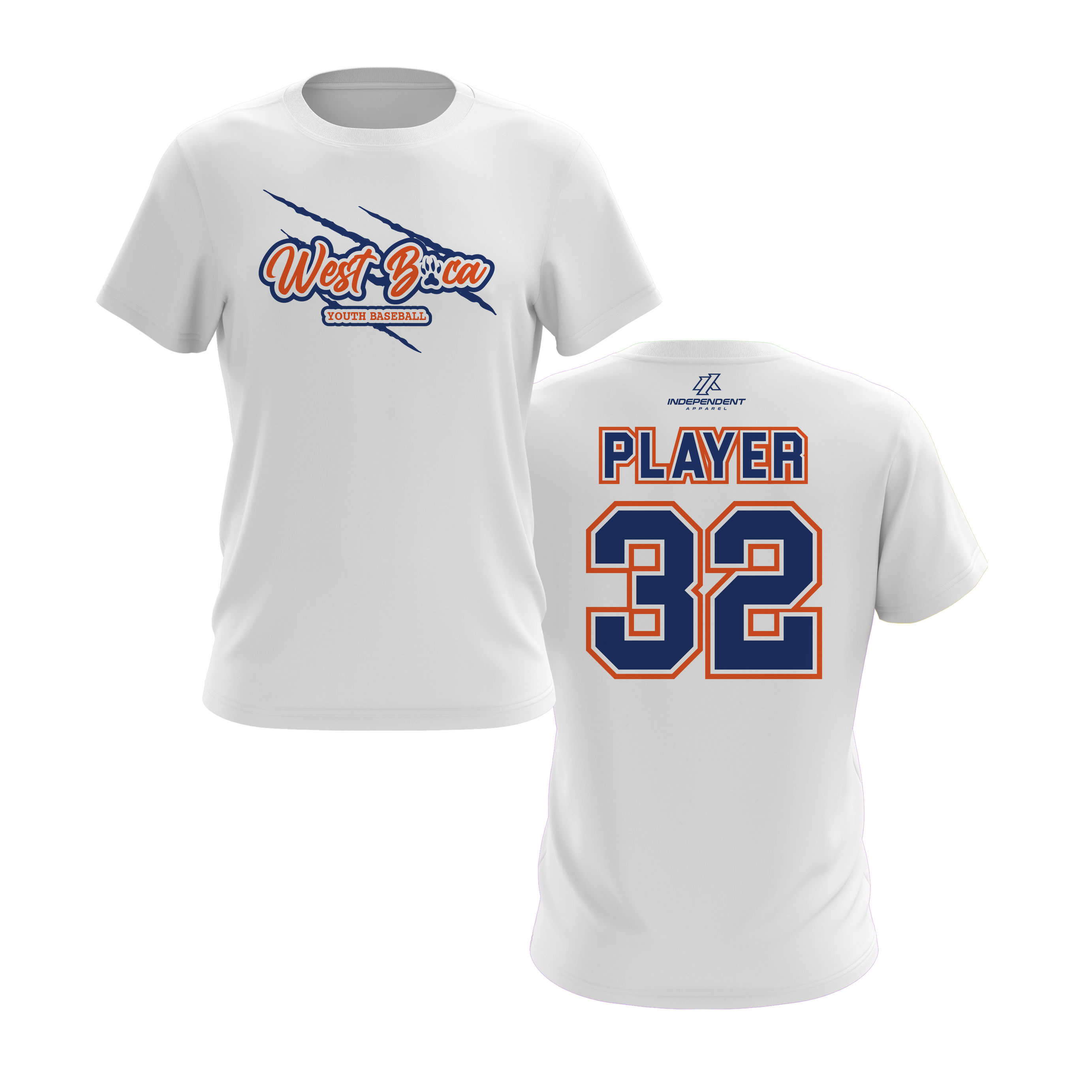 WBYB Royal Blue/Orange Team Short Sleeve Shirt - Claw Logo