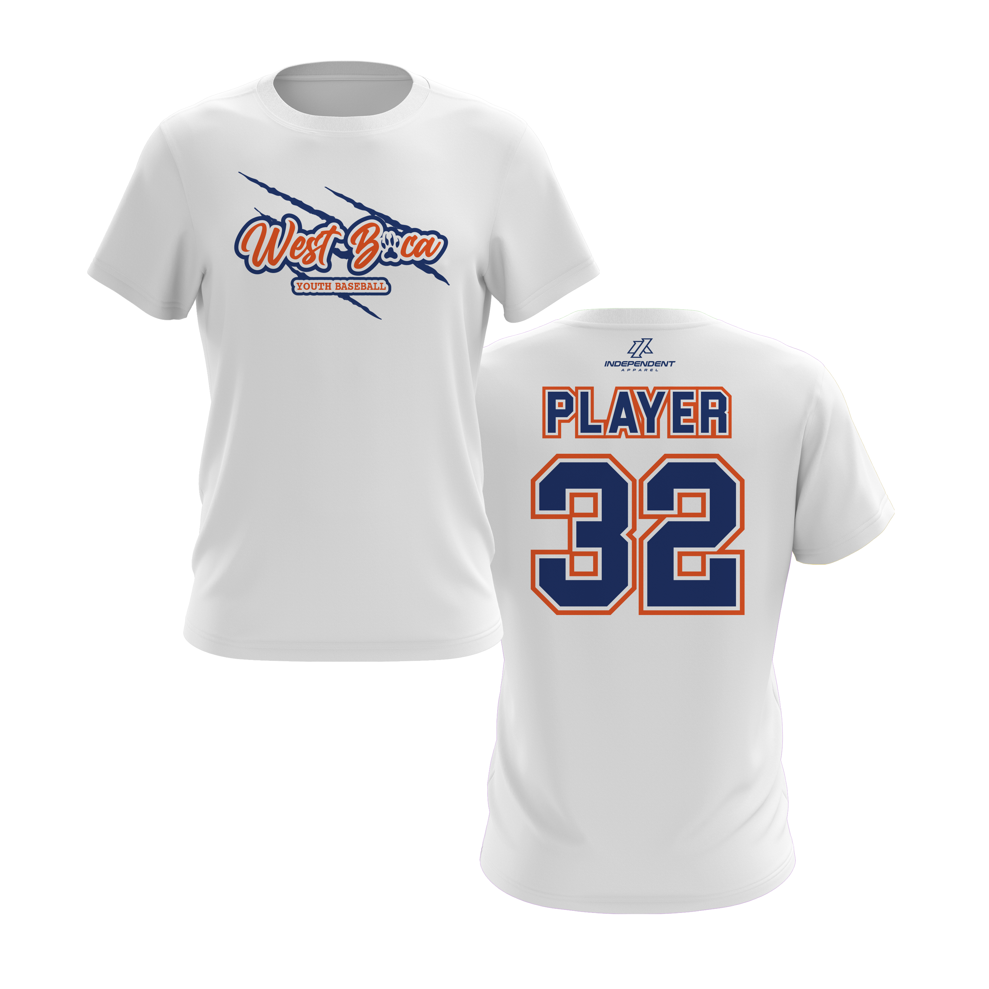 WBYB Royal Blue/Orange Team Short Sleeve Shirt - Claw Logo